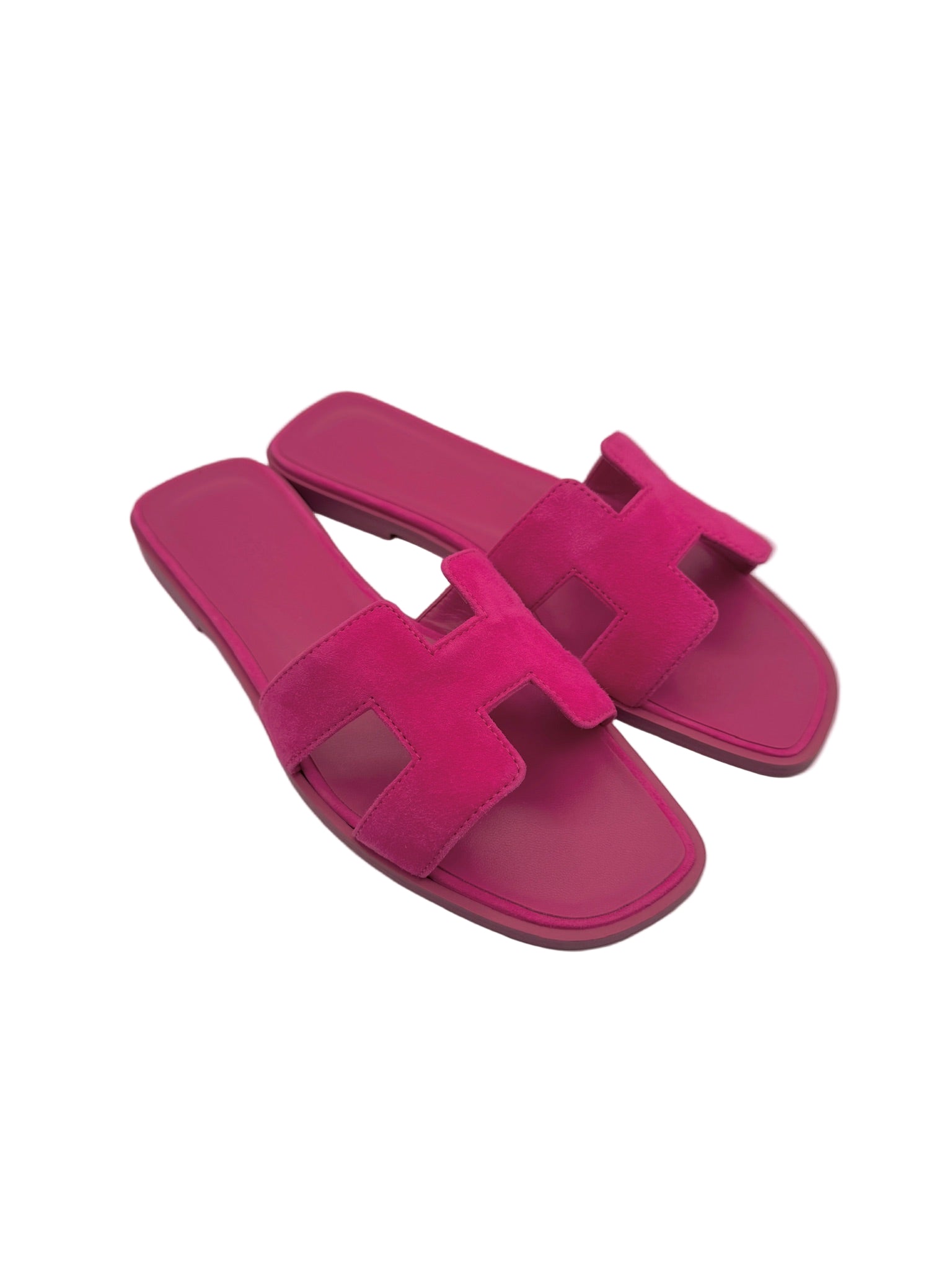 Hermès Hot Pink Suede Oran Sandals
