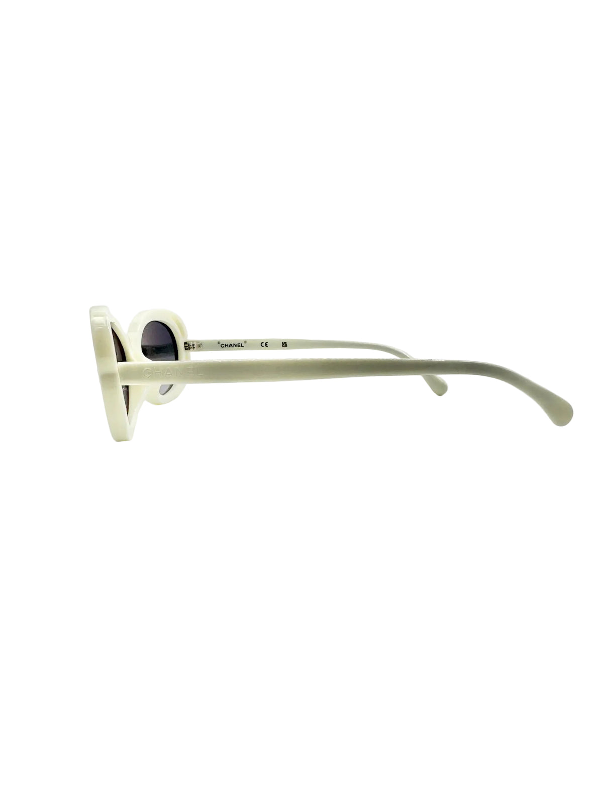 Chanel White Oval Sunglasses