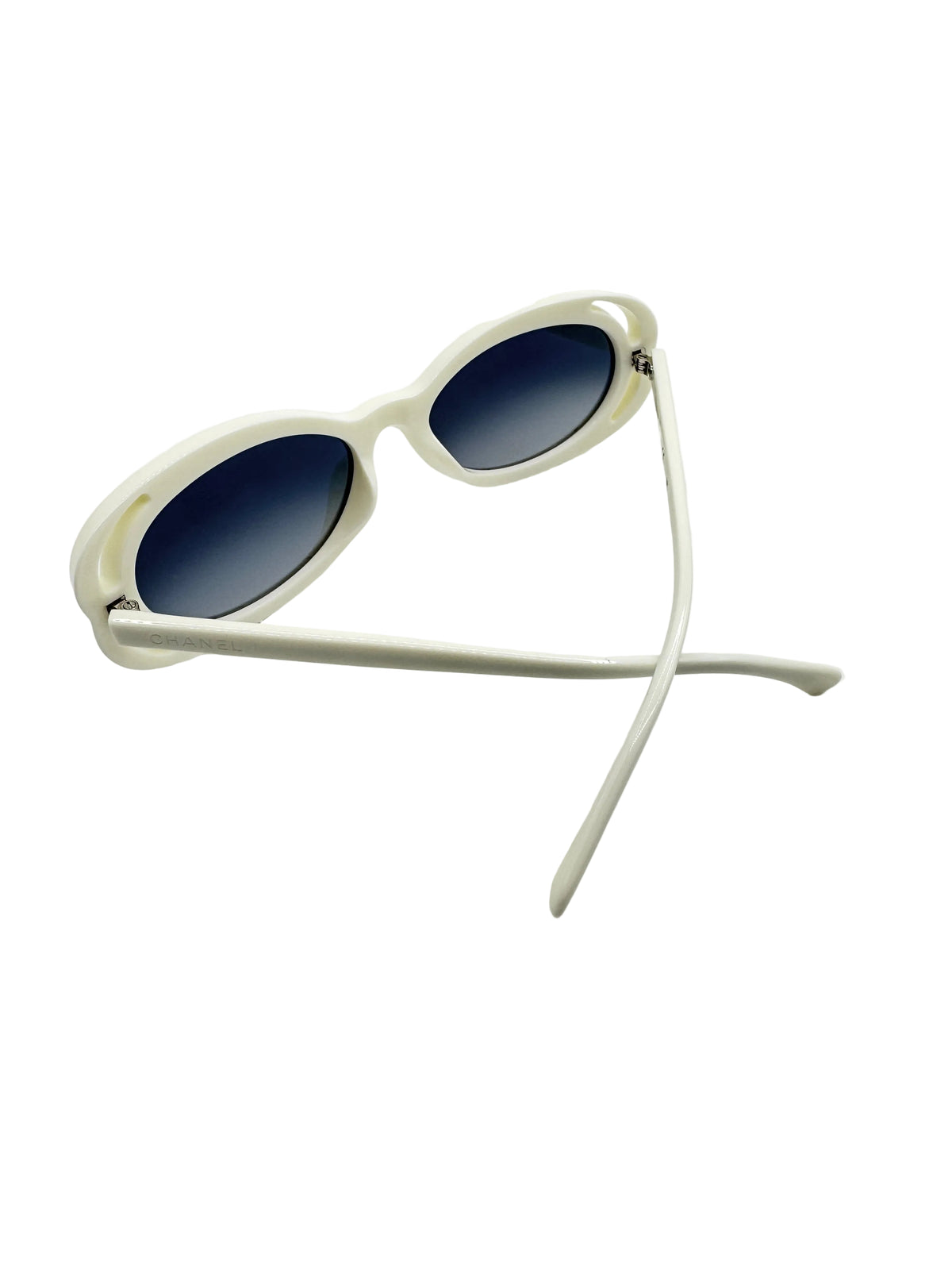 Chanel White Oval Sunglasses