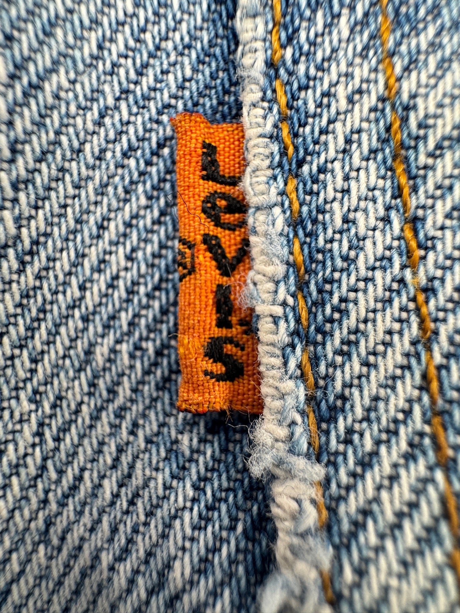 Chrome Hearts x Levi's Light Blue Jeans Gray White Camo Print Cross Leather Patch
