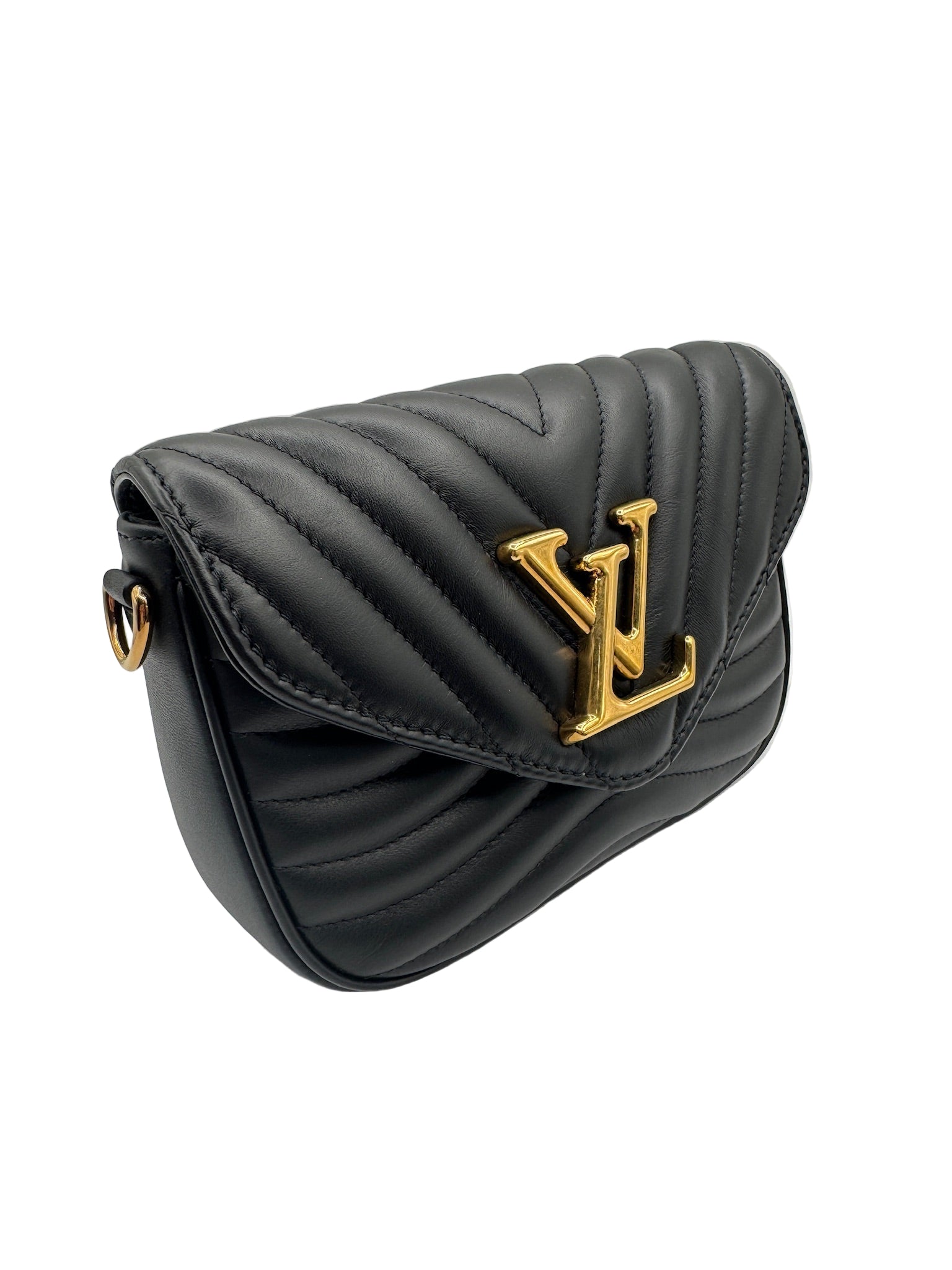 Louis Vuitton Black Leather New Wave Multi Pochette