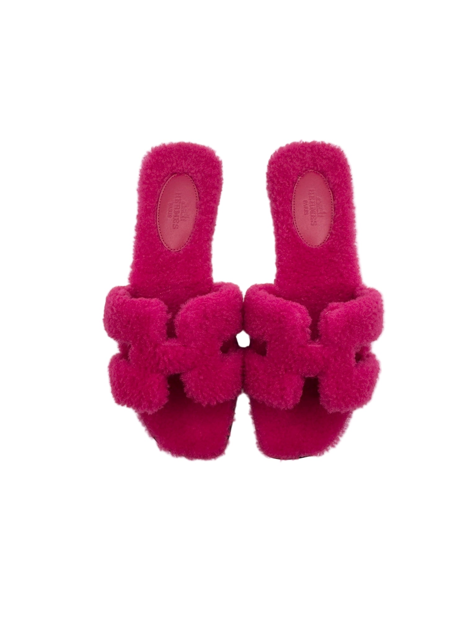 Hermès Hot Pink Shearling Orans