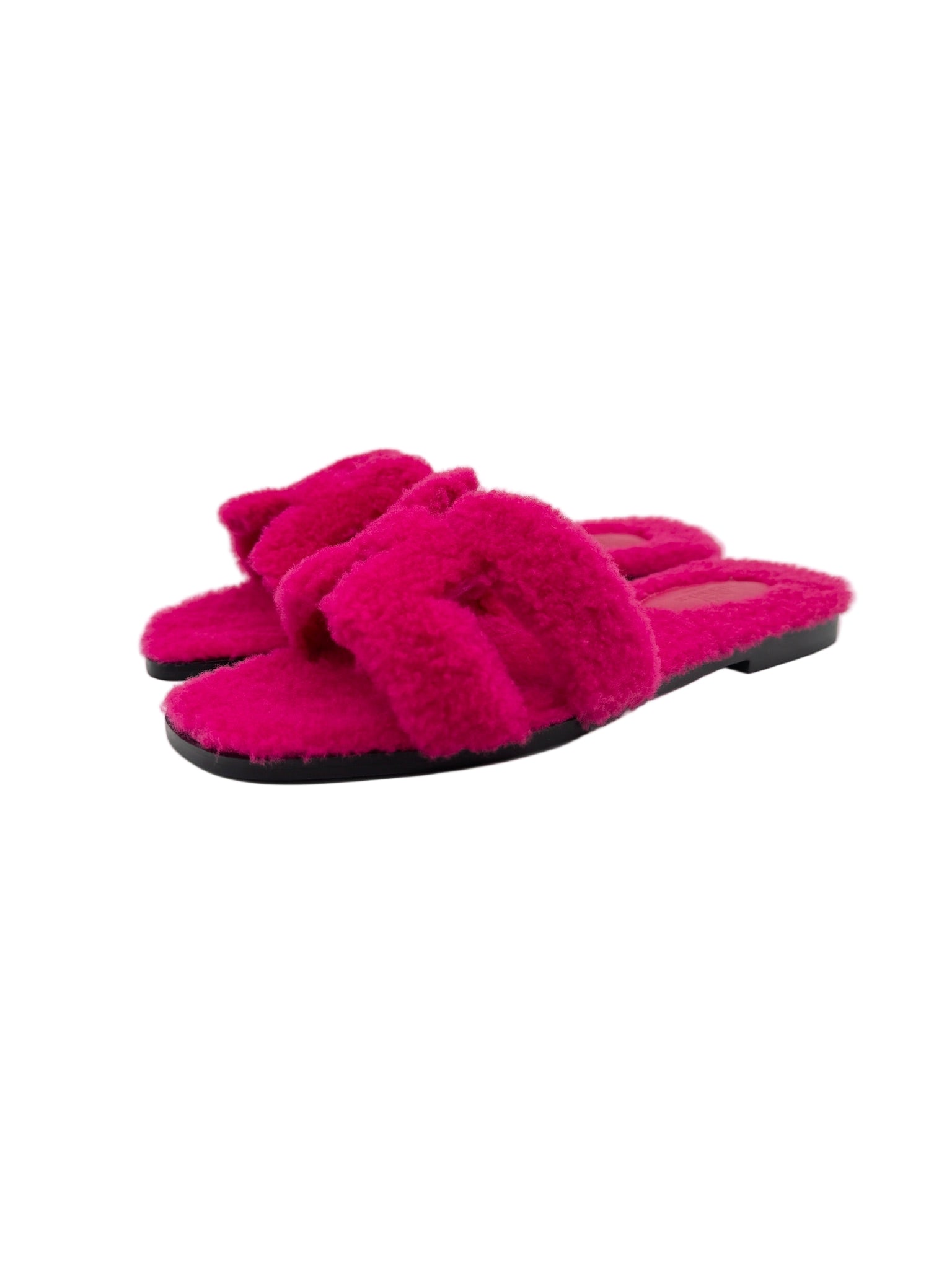 Hermès Hot Pink Shearling Orans