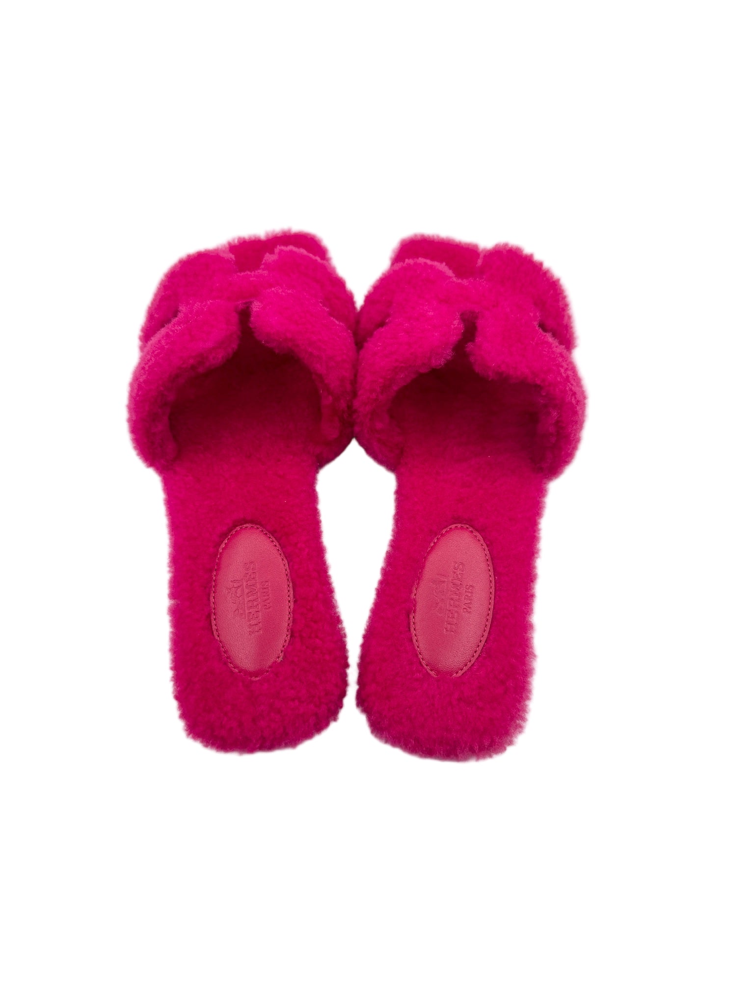 Hermès Hot Pink Shearling Orans