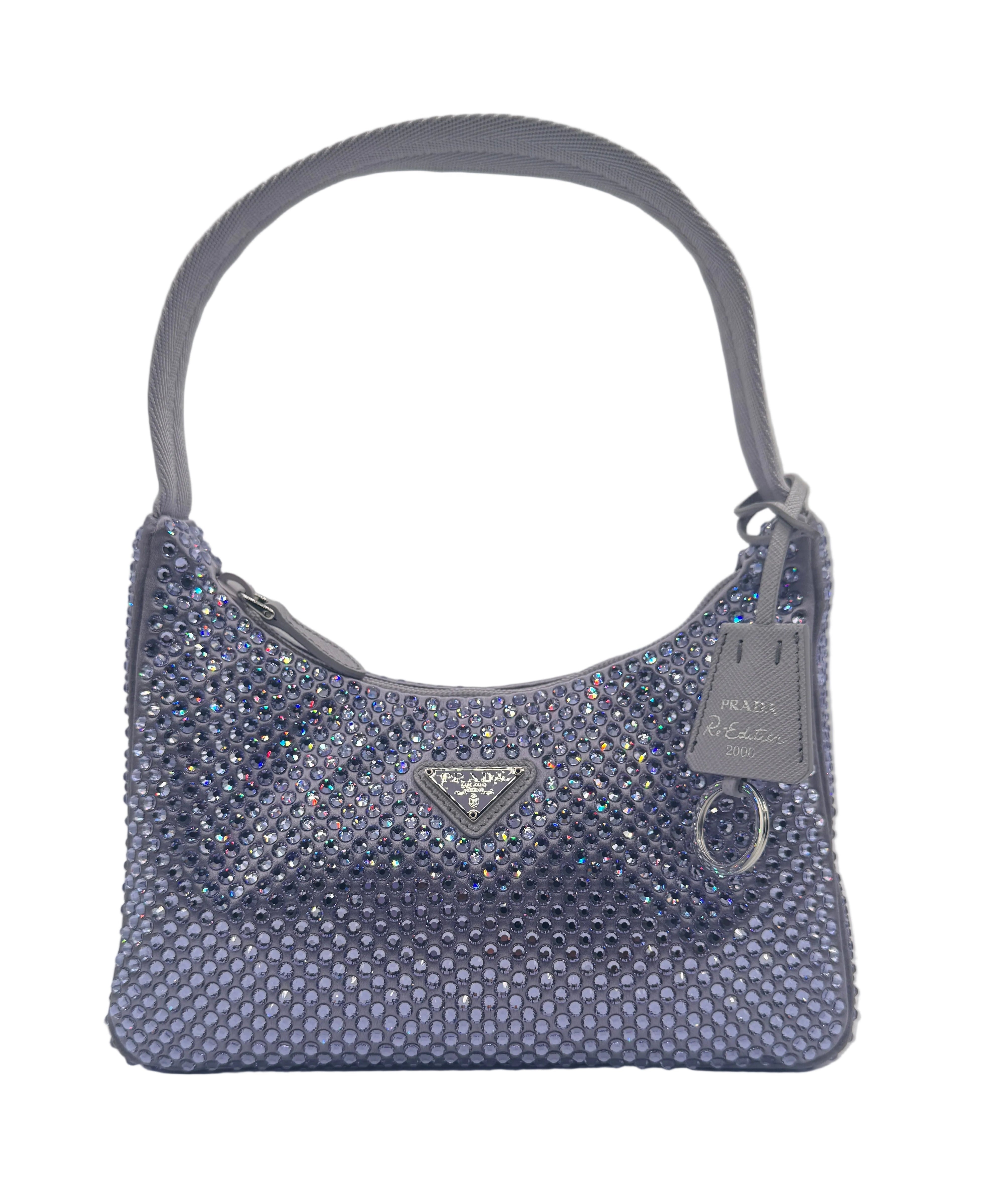 Prada Purple Crystal Mini Re-Edition Bag