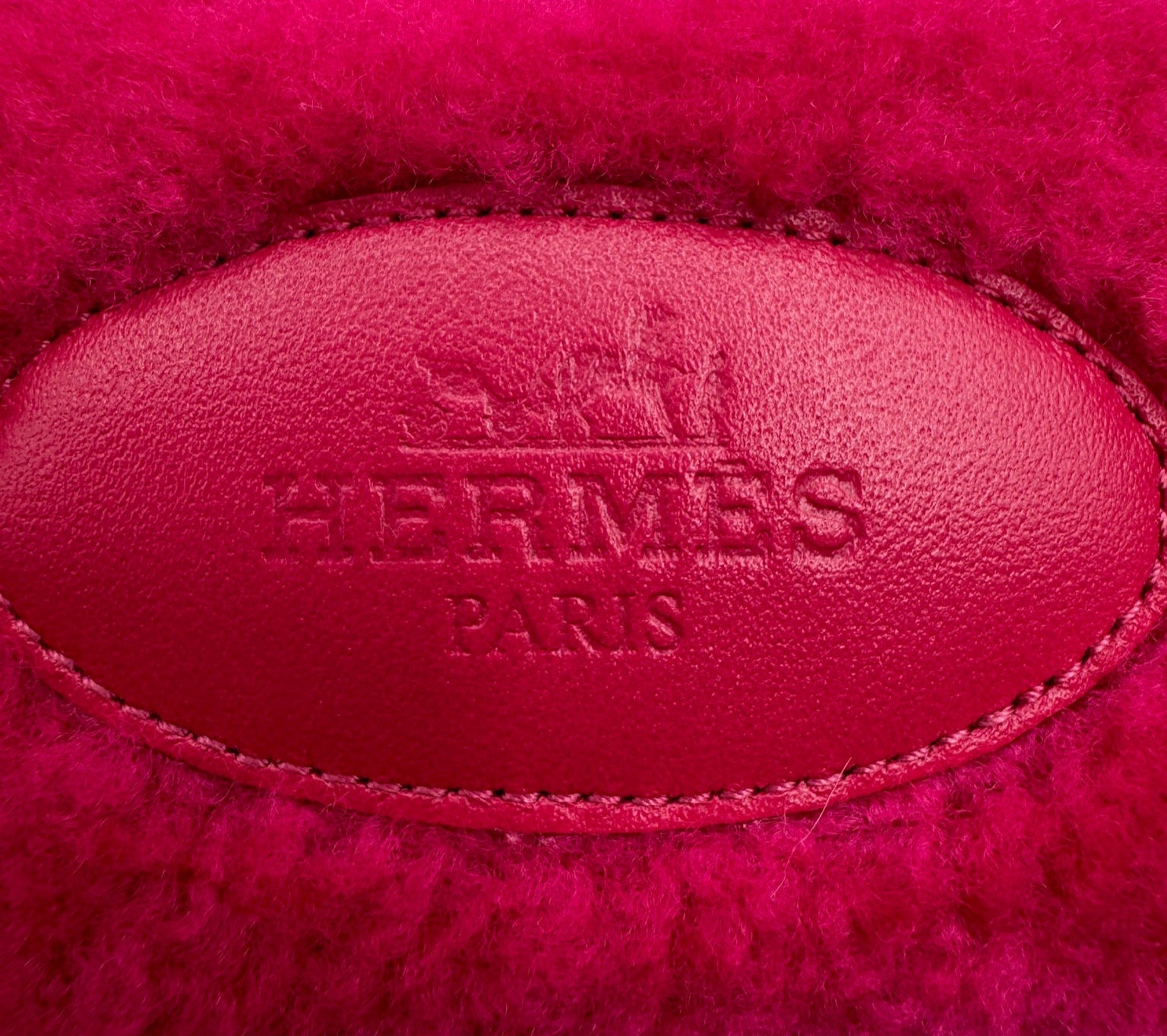 Hermès Hot Pink Shearling Orans