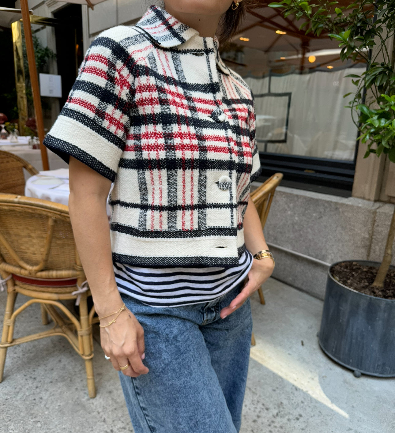 Dior White Red and Black Short Sleeve Jacket