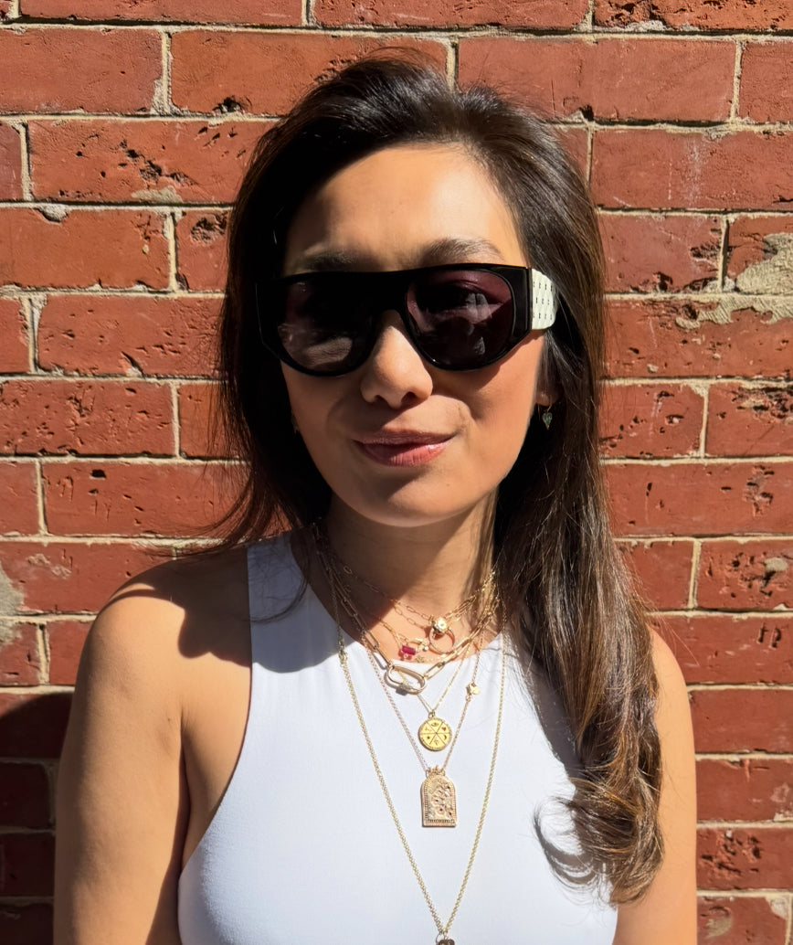Chanel Black and White Quilted Sunglasses