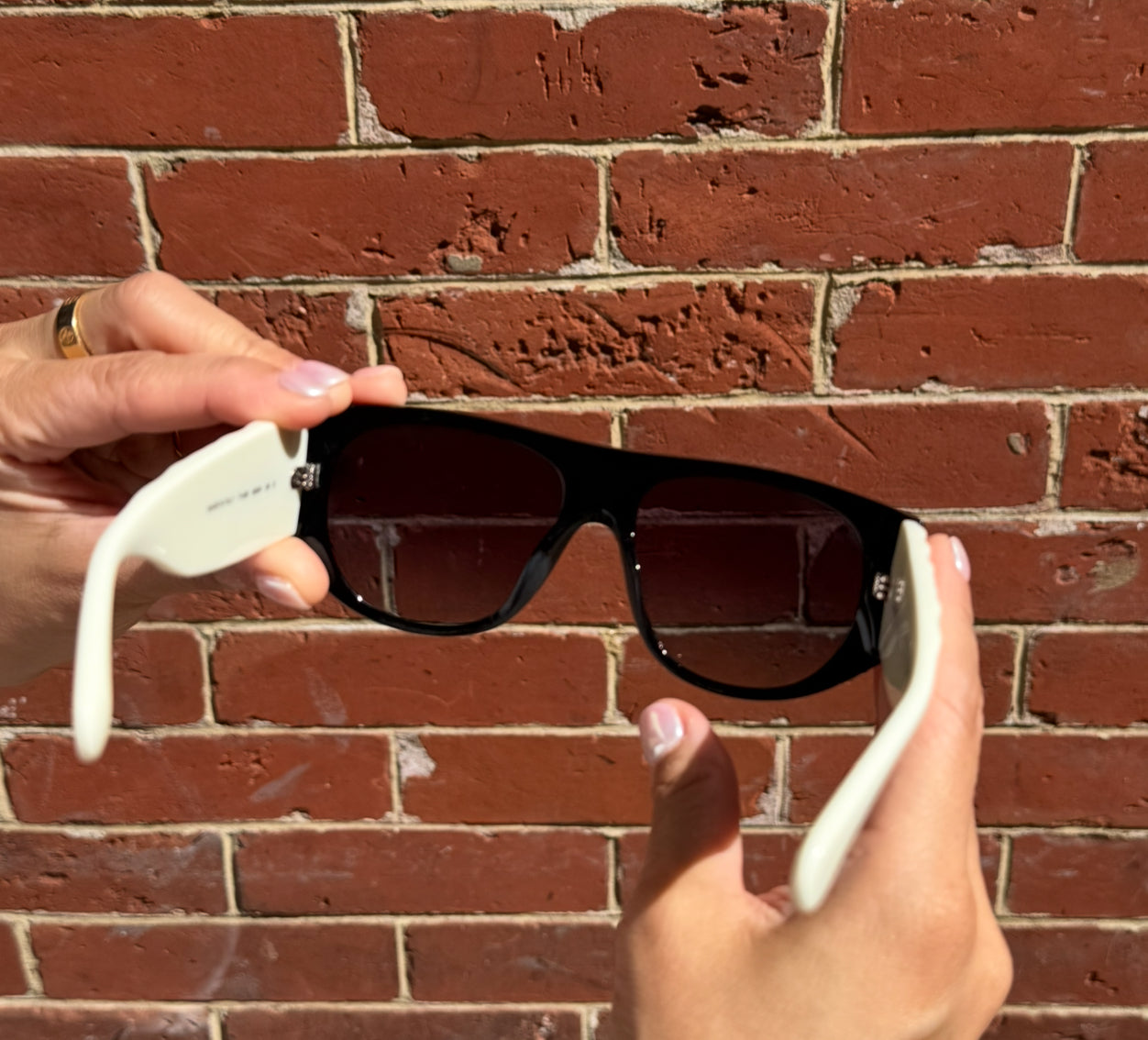 Chanel Black and White Quilted Sunglasses
