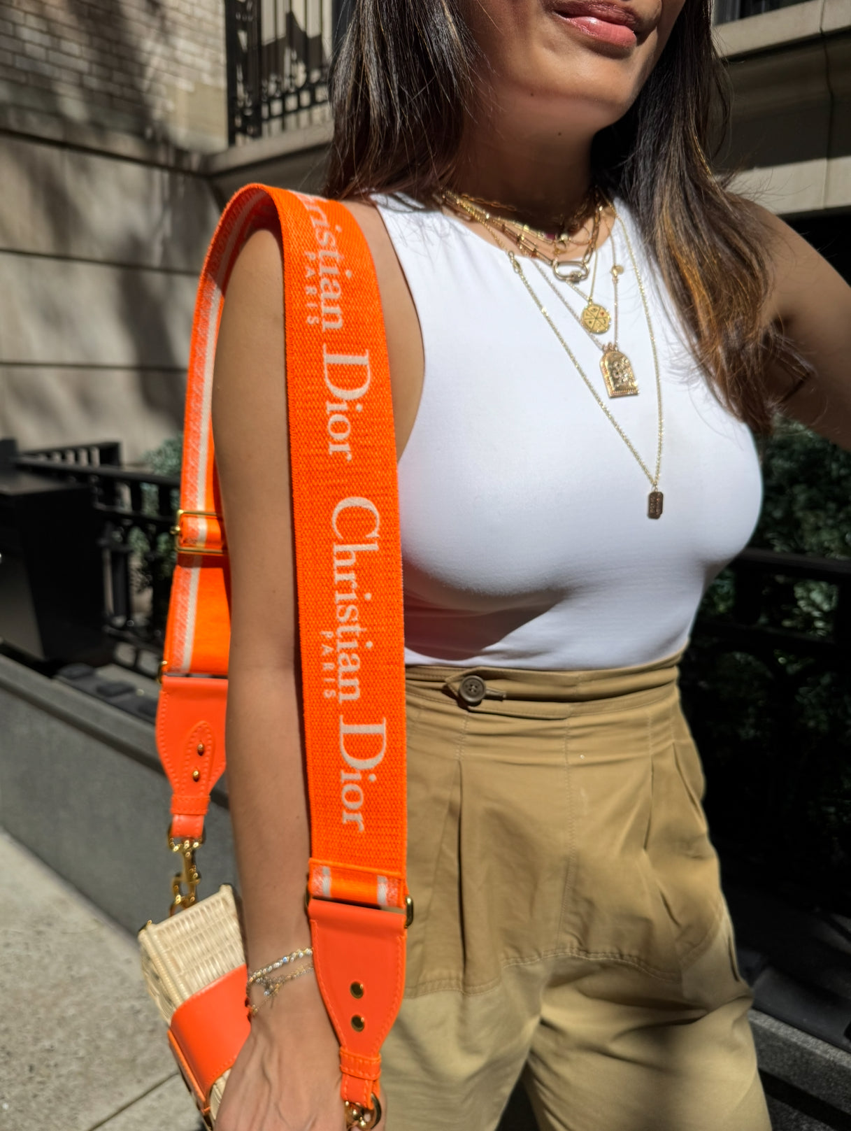 Dior Orange Wicker 30 Montaigne Bag