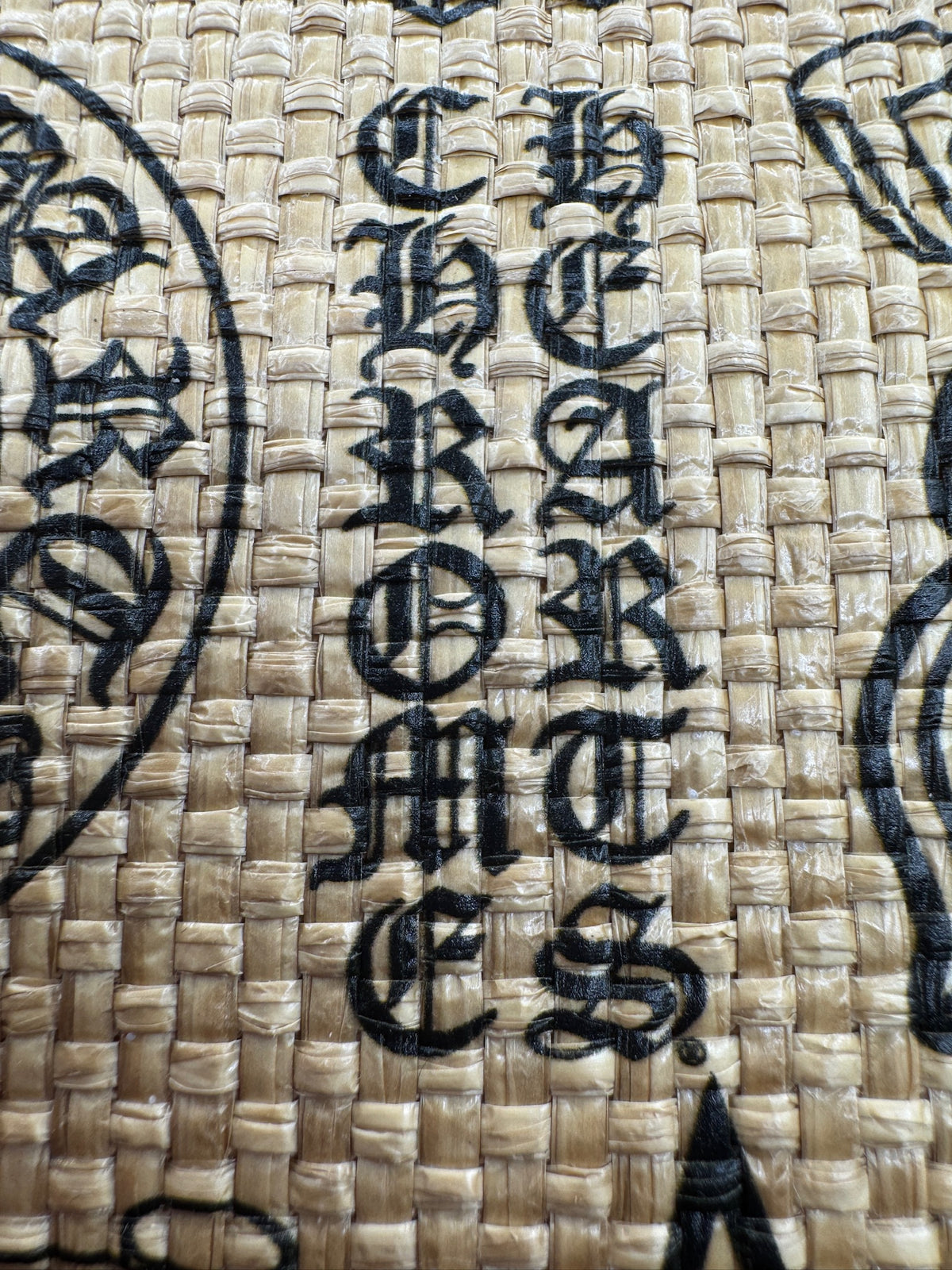 Chrome Hearts Beige and Black Raffia Tote Bag