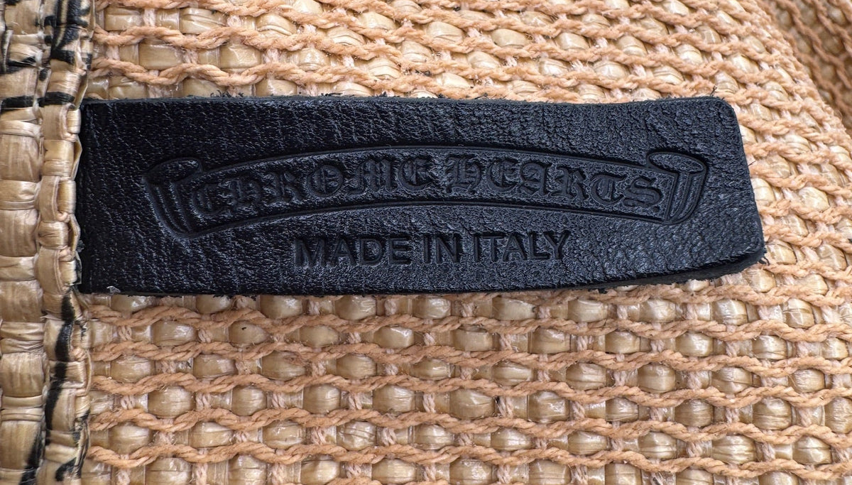 Chrome Hearts Beige and Black Raffia Tote Bag