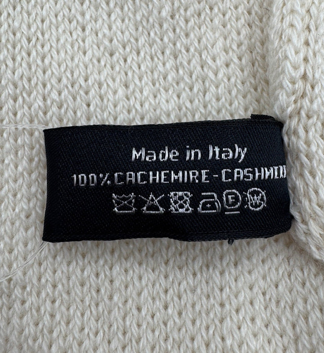 Chanel White Ivory Beanie with Black CC Logo