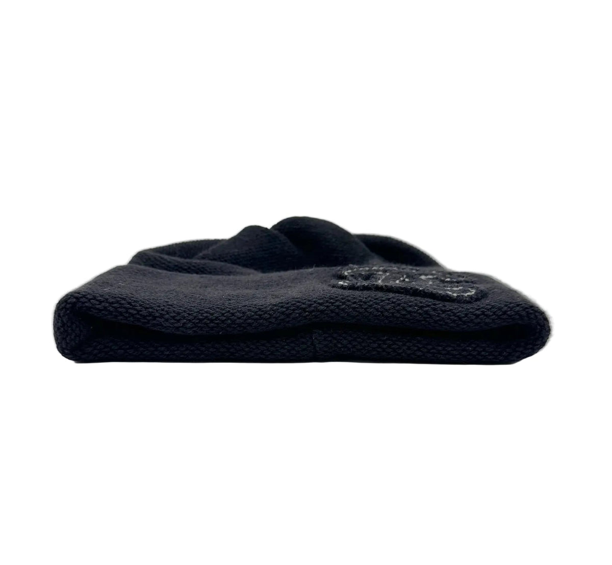 Chanel Black Beanie with White CC Logo