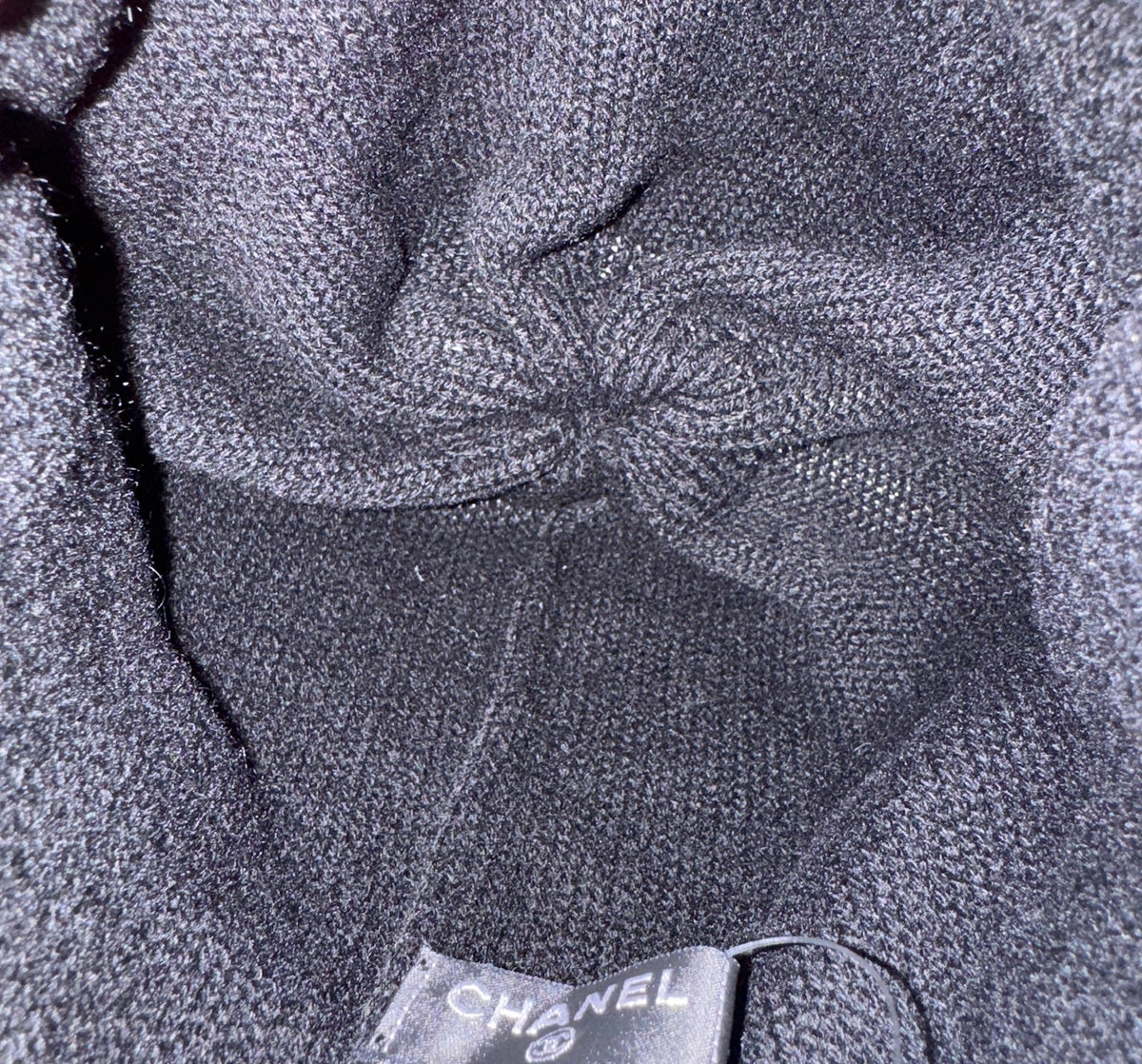 Chanel Black Beanie with White CC Logo