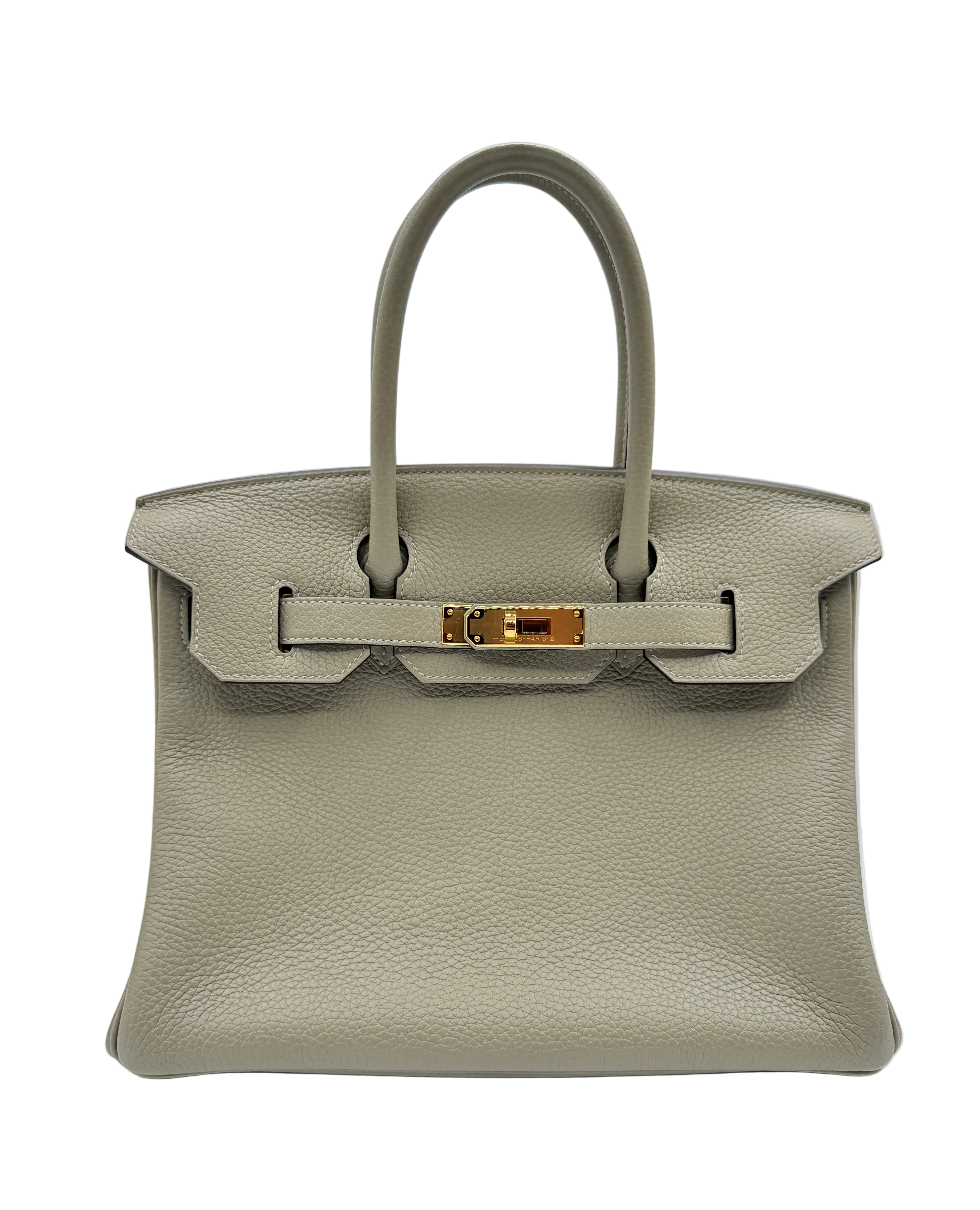 Hermès Birkin 30 Sauge Clemence Leather with Gold Hardware