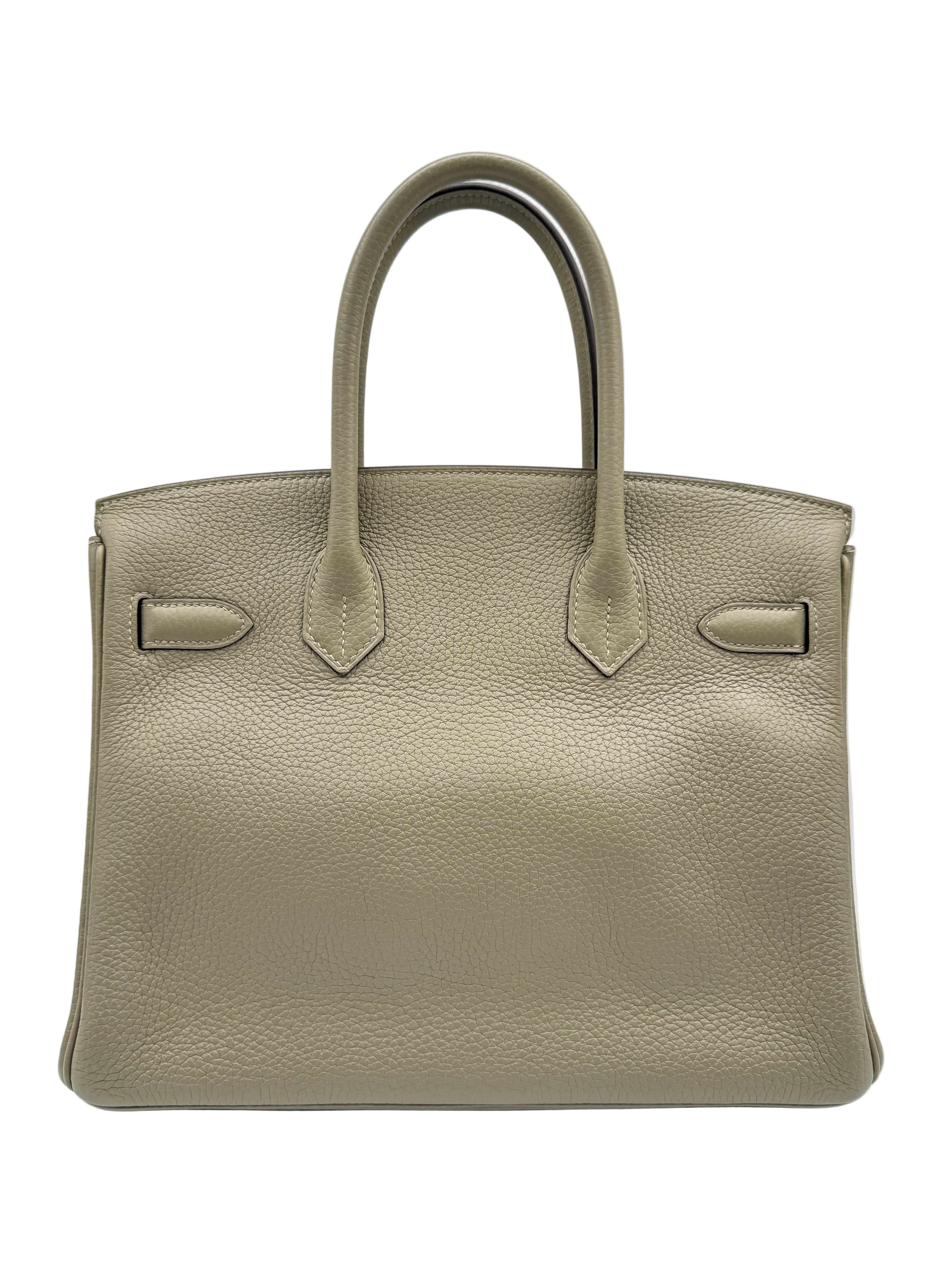 Hermès Birkin 30 Sauge Clemence Leather with Gold Hardware