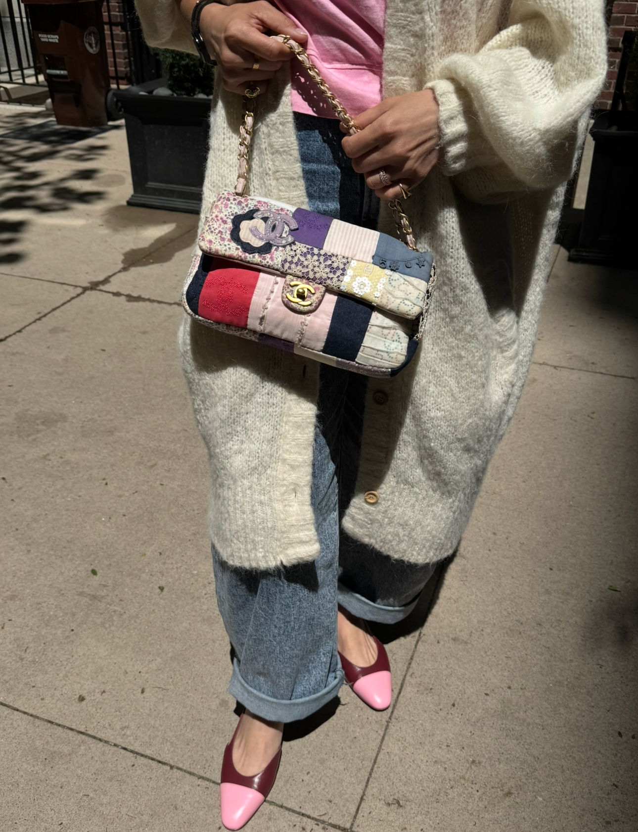 CHANEL 2006 Vintage Multicolor Fabric Patchwork Flapbag
