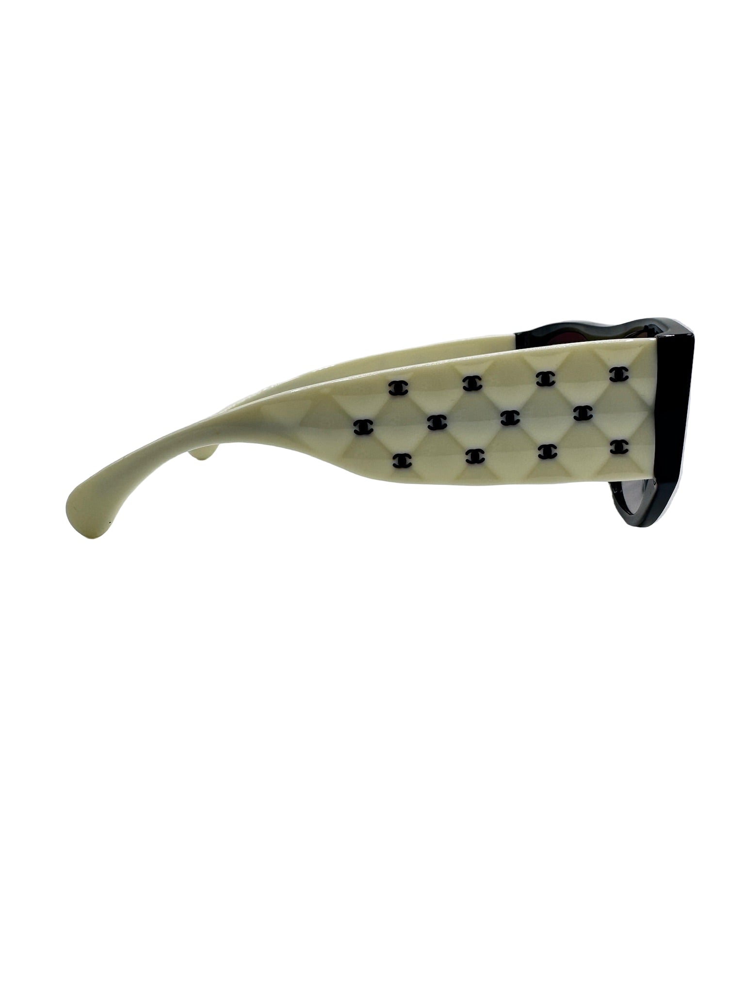 Chanel Black and White Quilted Sunglasses