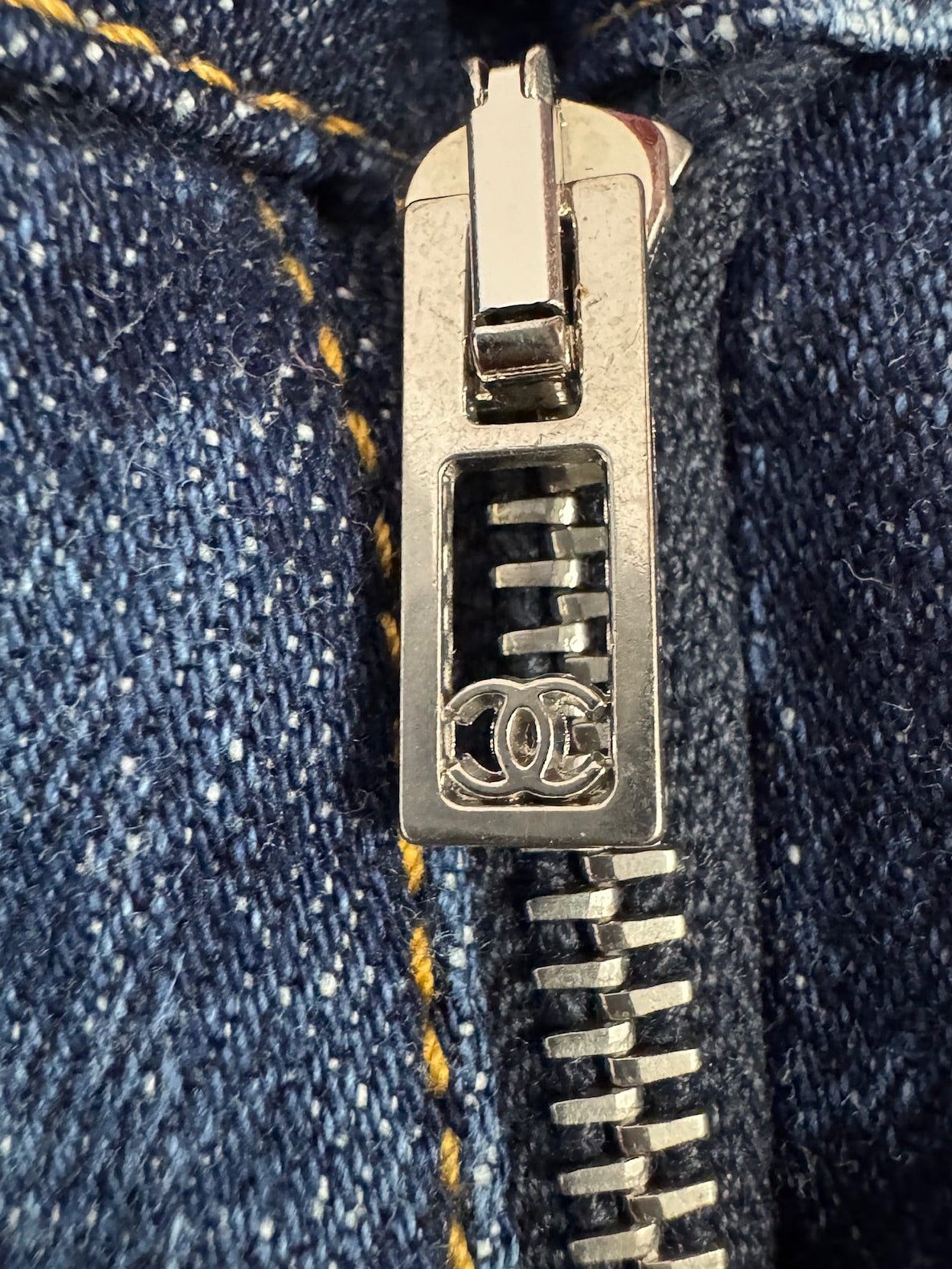 Chanel Blue Denim Skinny Jeans With CC Logos