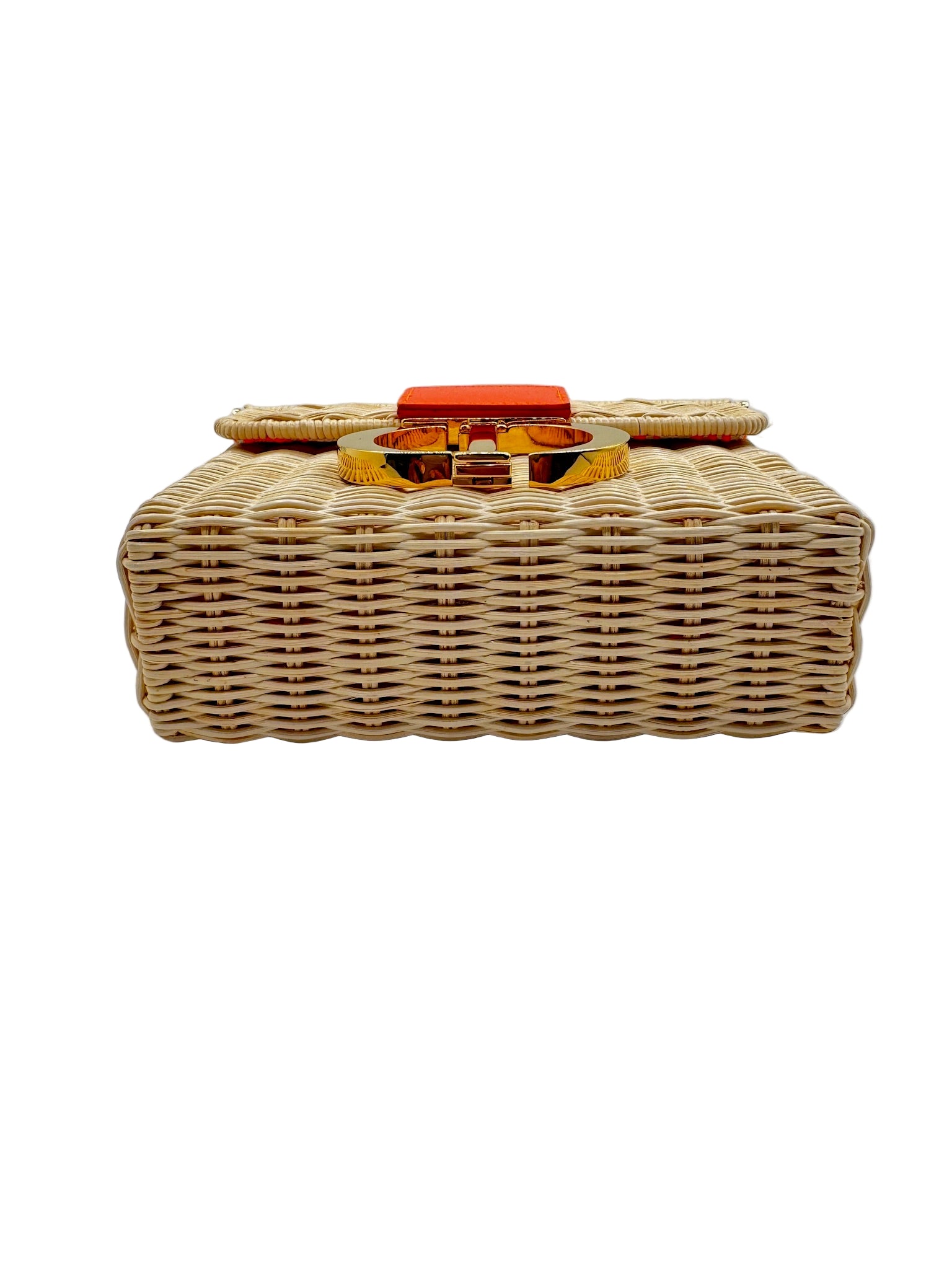 Dior Orange Wicker 30 Montaigne Bag
