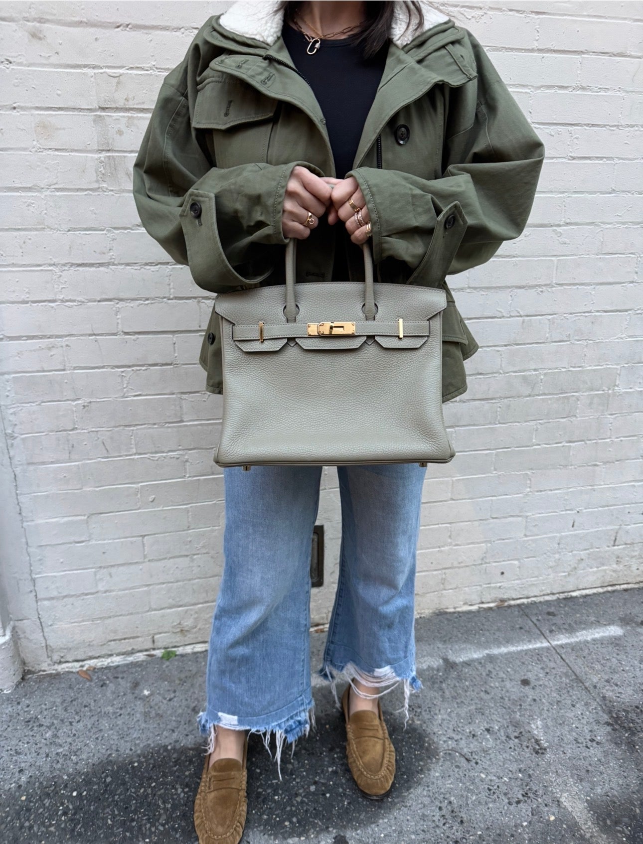 Hermès Birkin 30 Sauge Clemence Leather with Gold Hardware