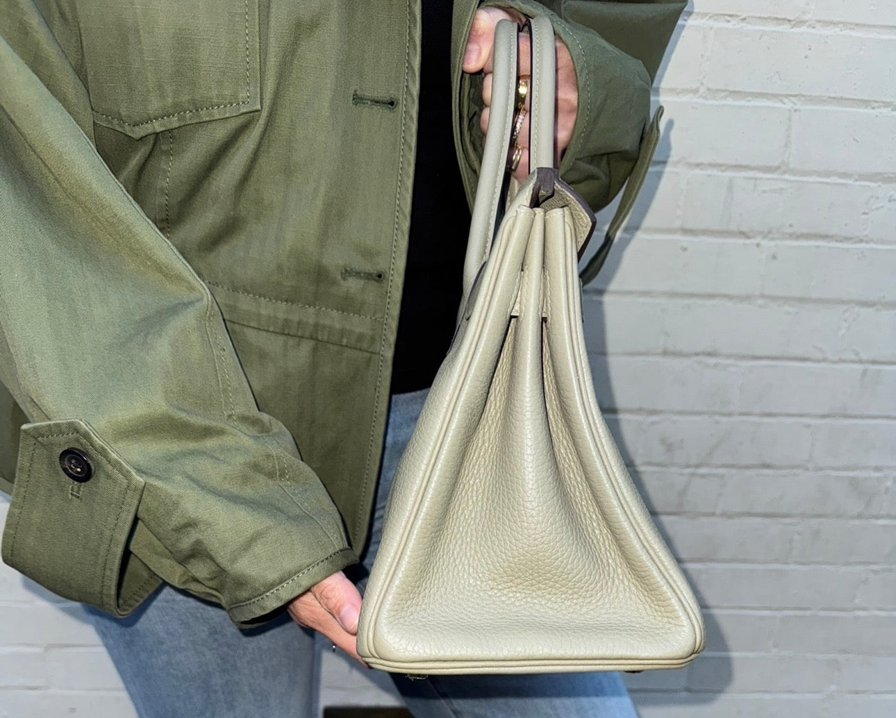 Hermès Birkin 30 Sauge Clemence Leather with Gold Hardware