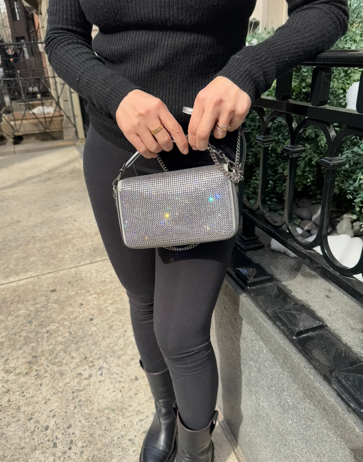 Fendi Mini Silver Crystals Baguette