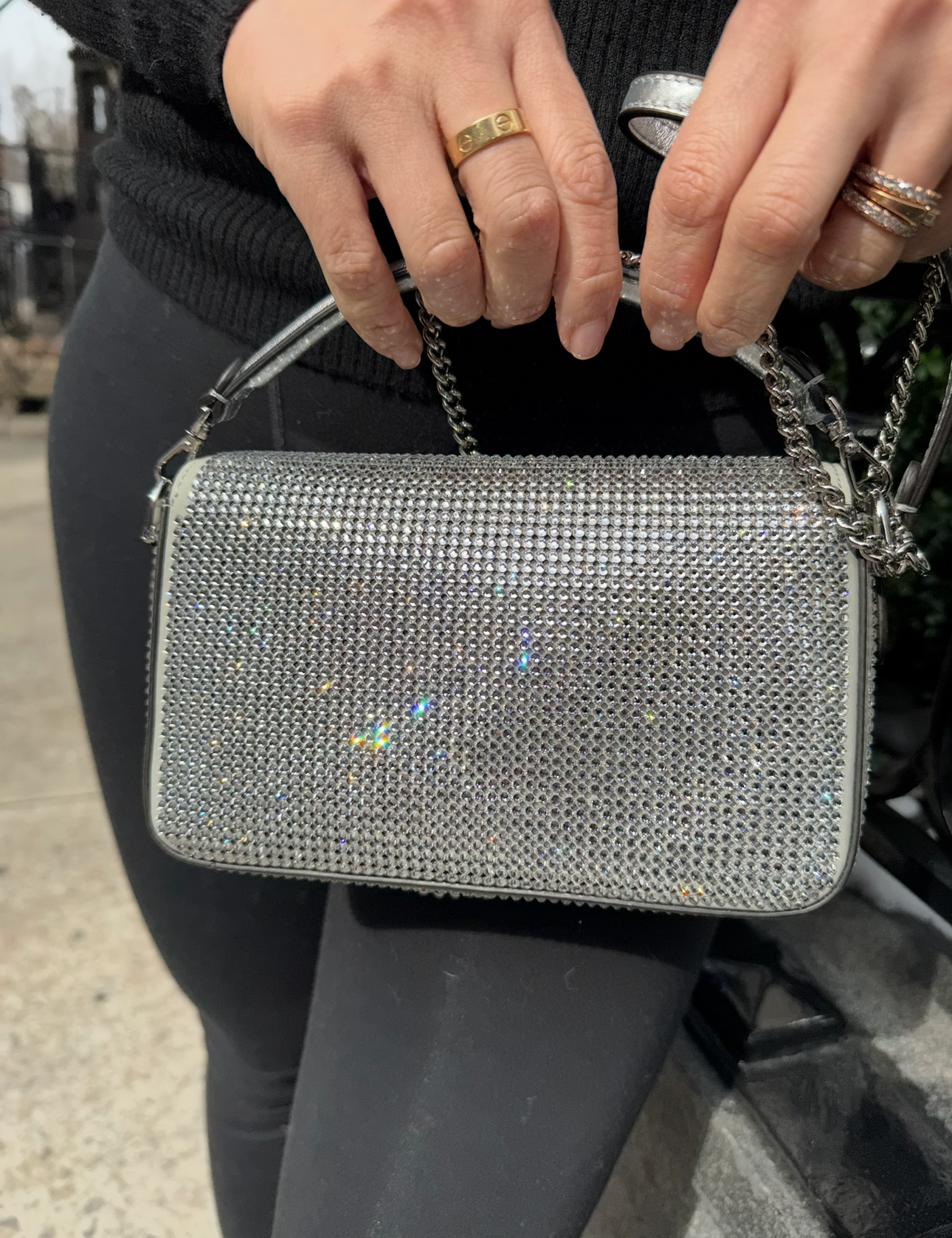 Fendi Mini Silver Crystals Baguette