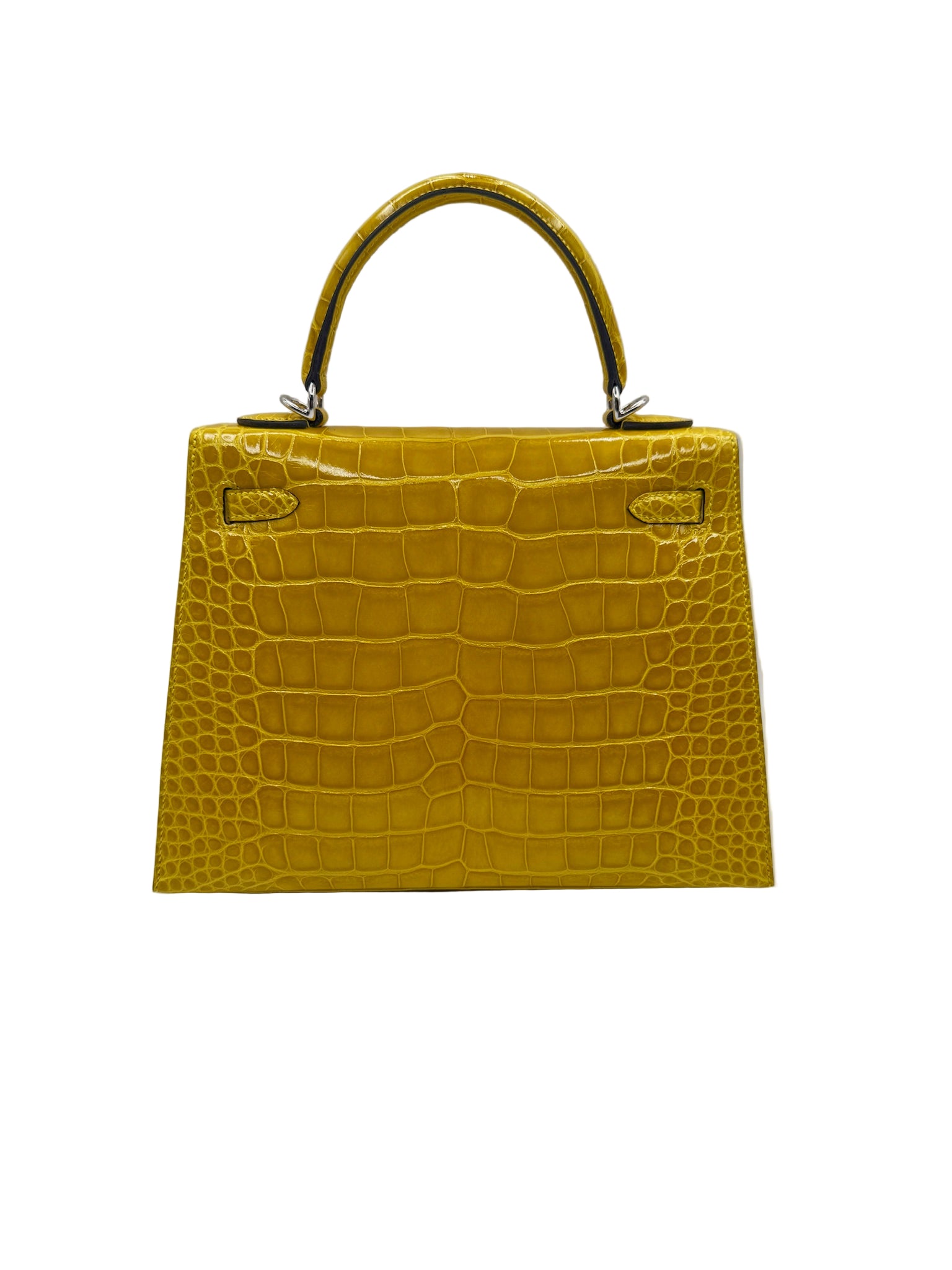 Hermès Kelly 25 Mimosa Yellow Alligator Palladium Hardware