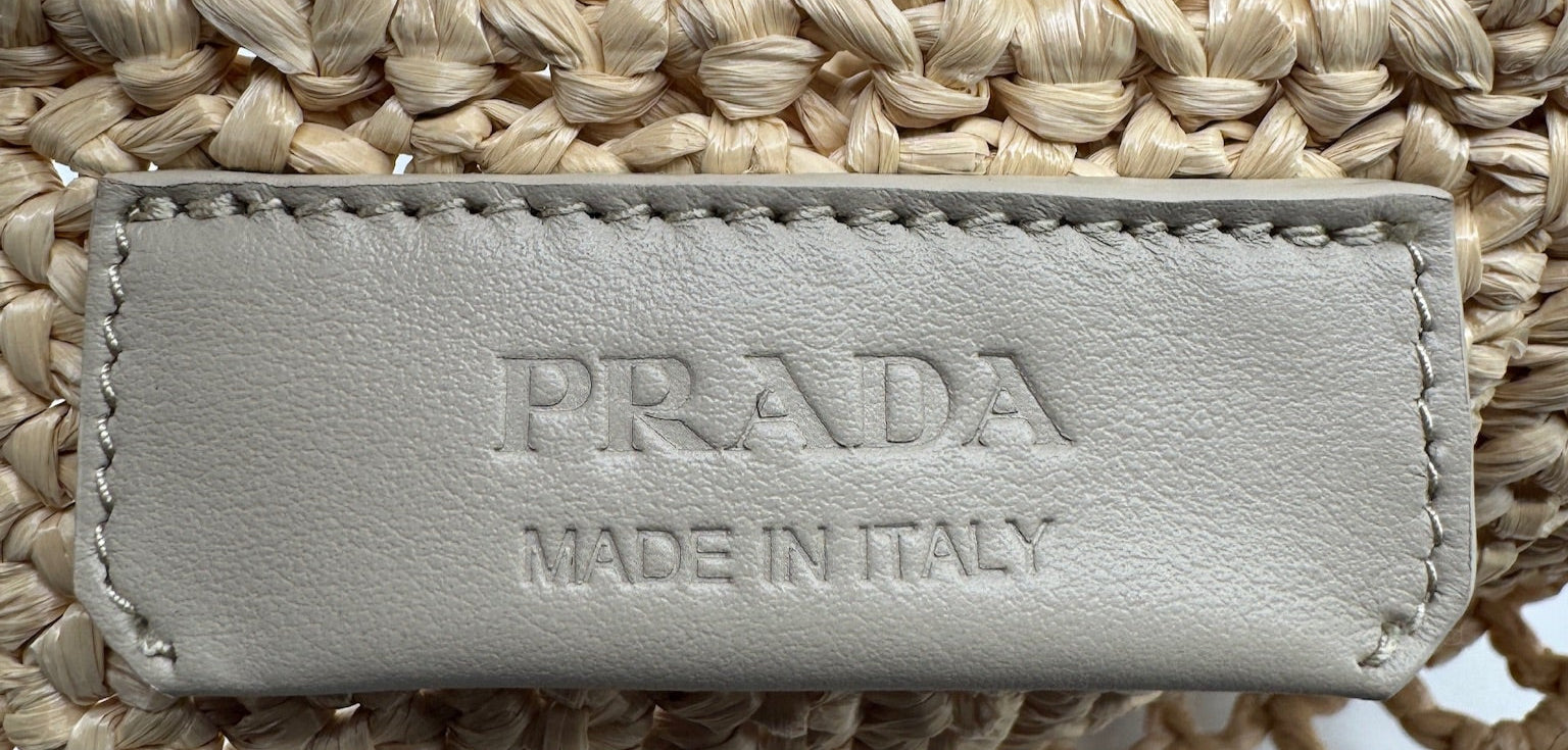 Prada Tan Raffia Crochet Small Tote bag