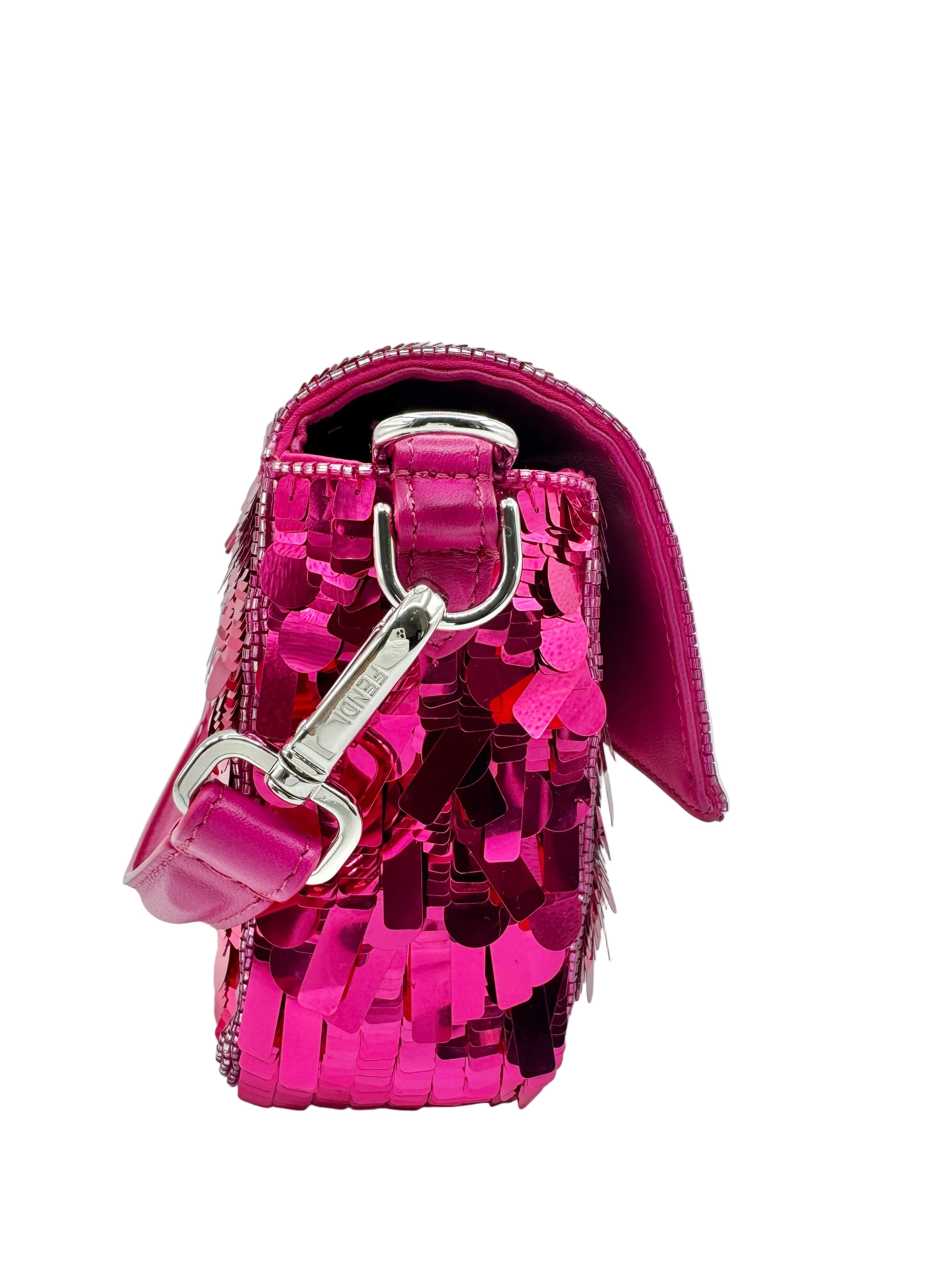 FENDI Pink Sequins Baguette