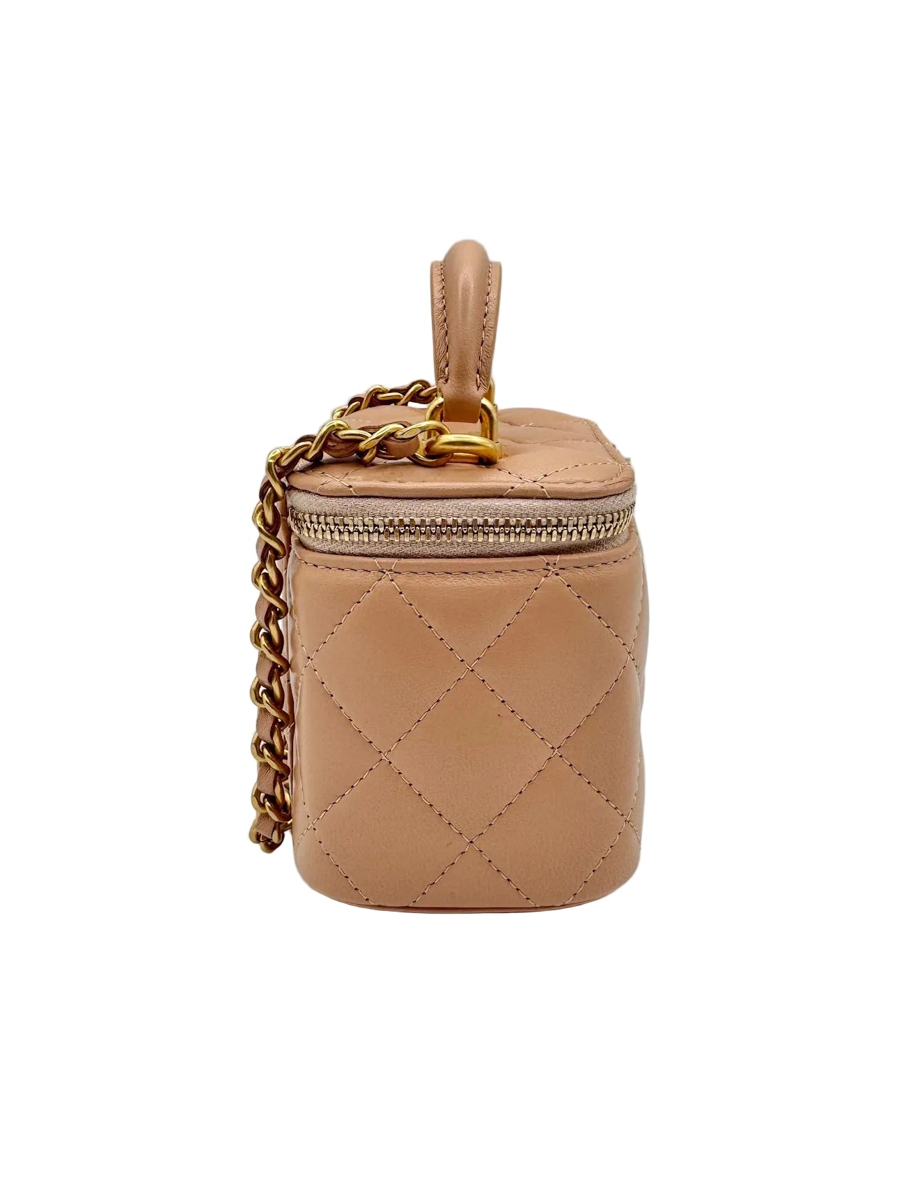 Chanel Beige Mini Top Handle Vanity Bag