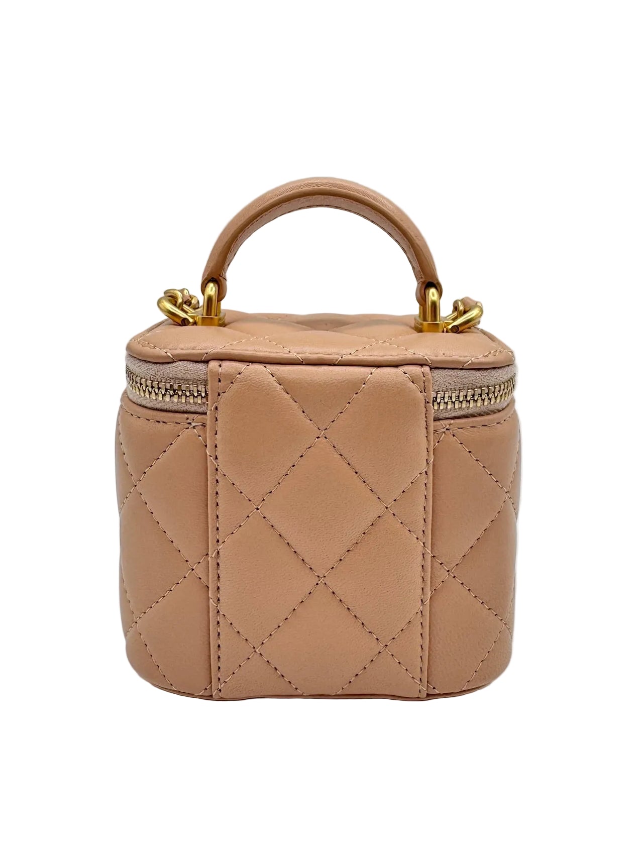 Chanel Beige Mini Top Handle Vanity Bag