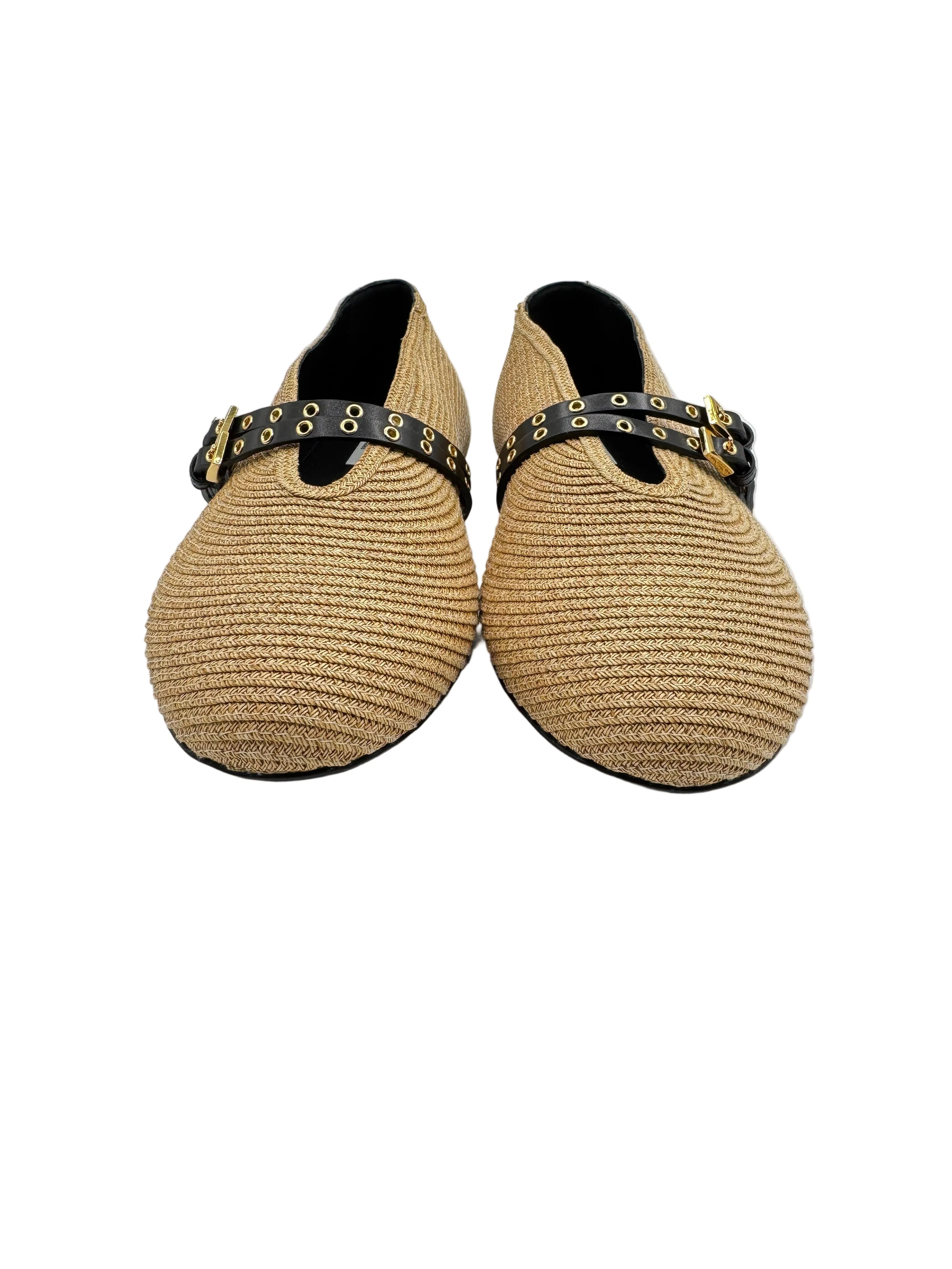 Alaïa Beige Raffia Ballet Flats