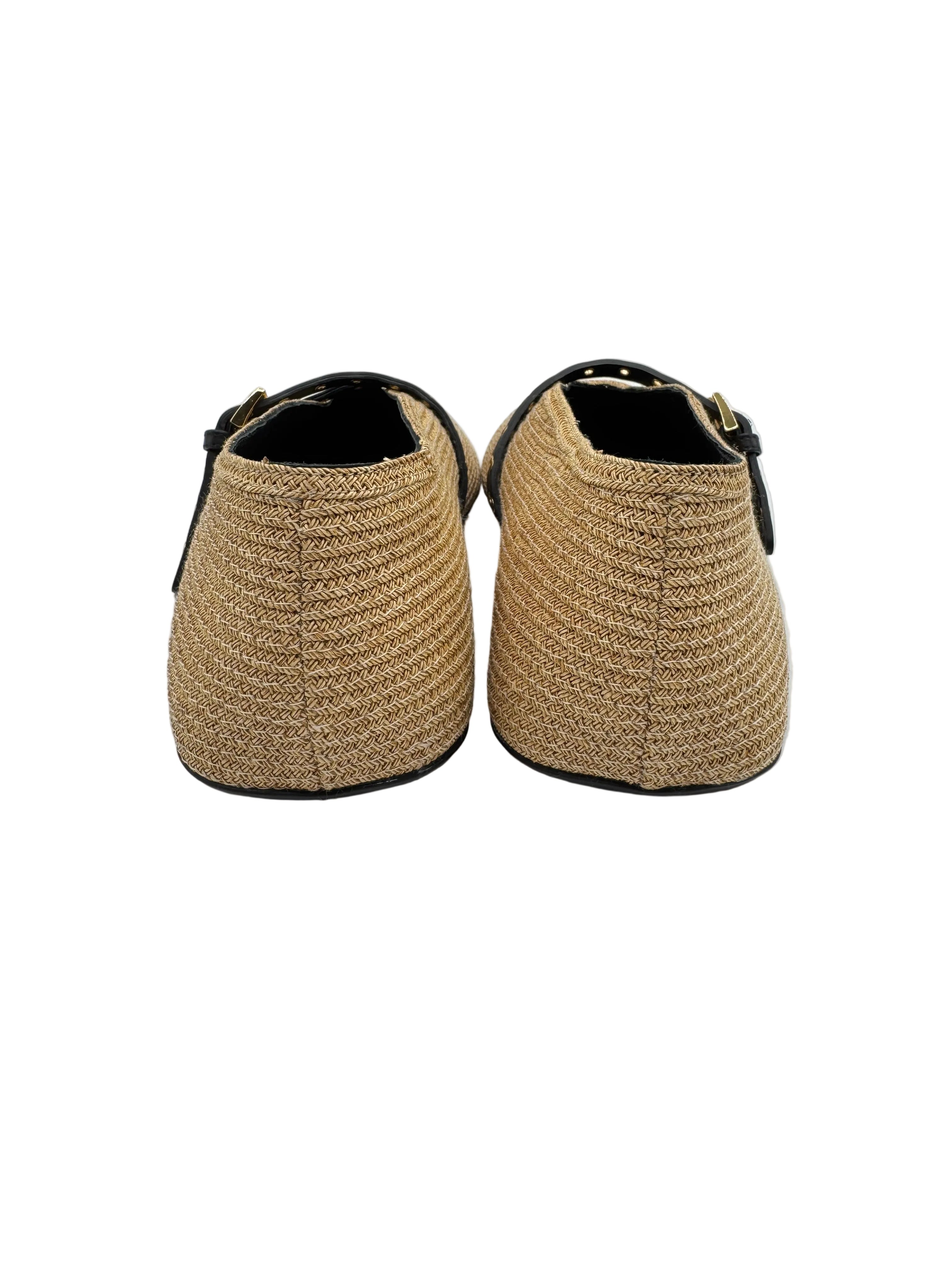 Alaïa Beige Raffia Ballet Flats