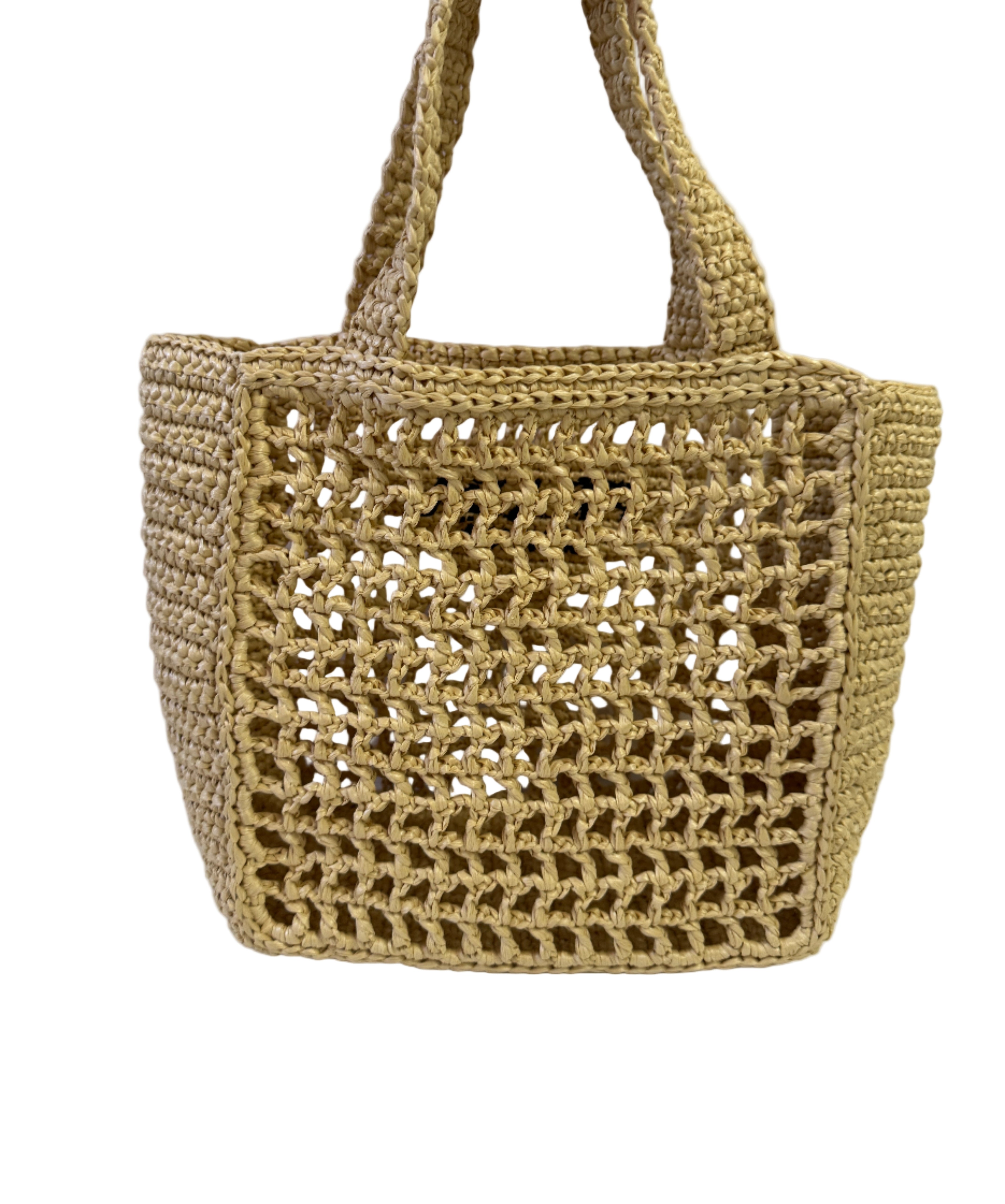 Prada Tan Raffia Crochet Small Tote bag
