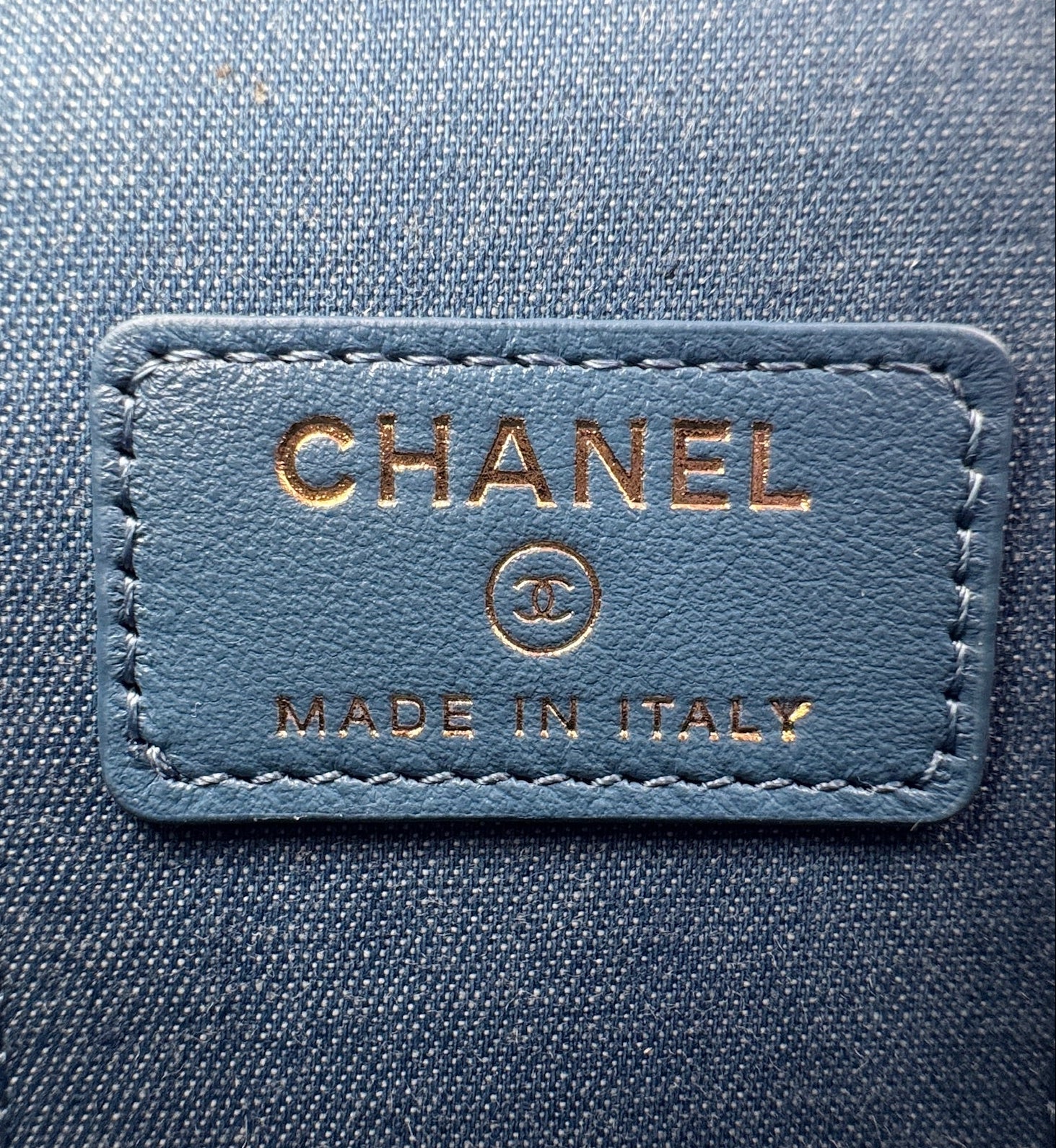 Chanel Blue Denim Pearl Crush Mini Vanity Bag