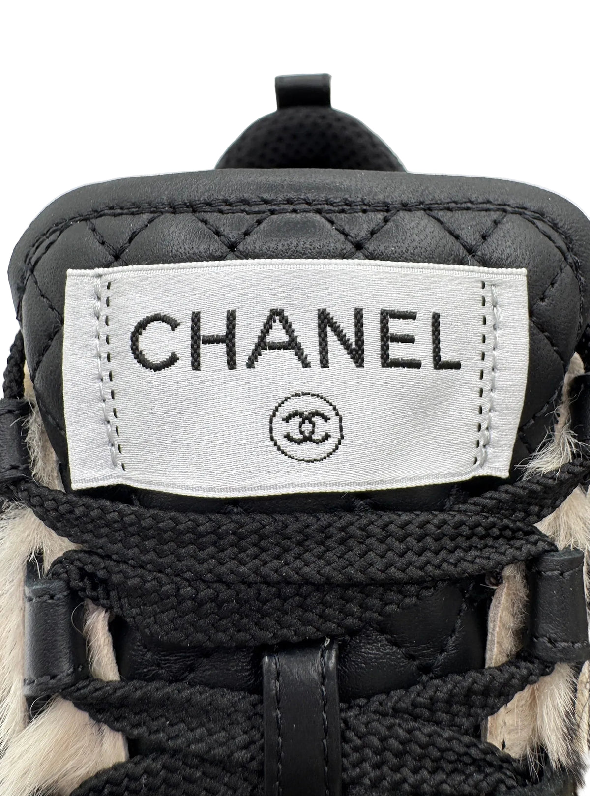 CHANEL Zebra Black and White Animal Print Sneakers