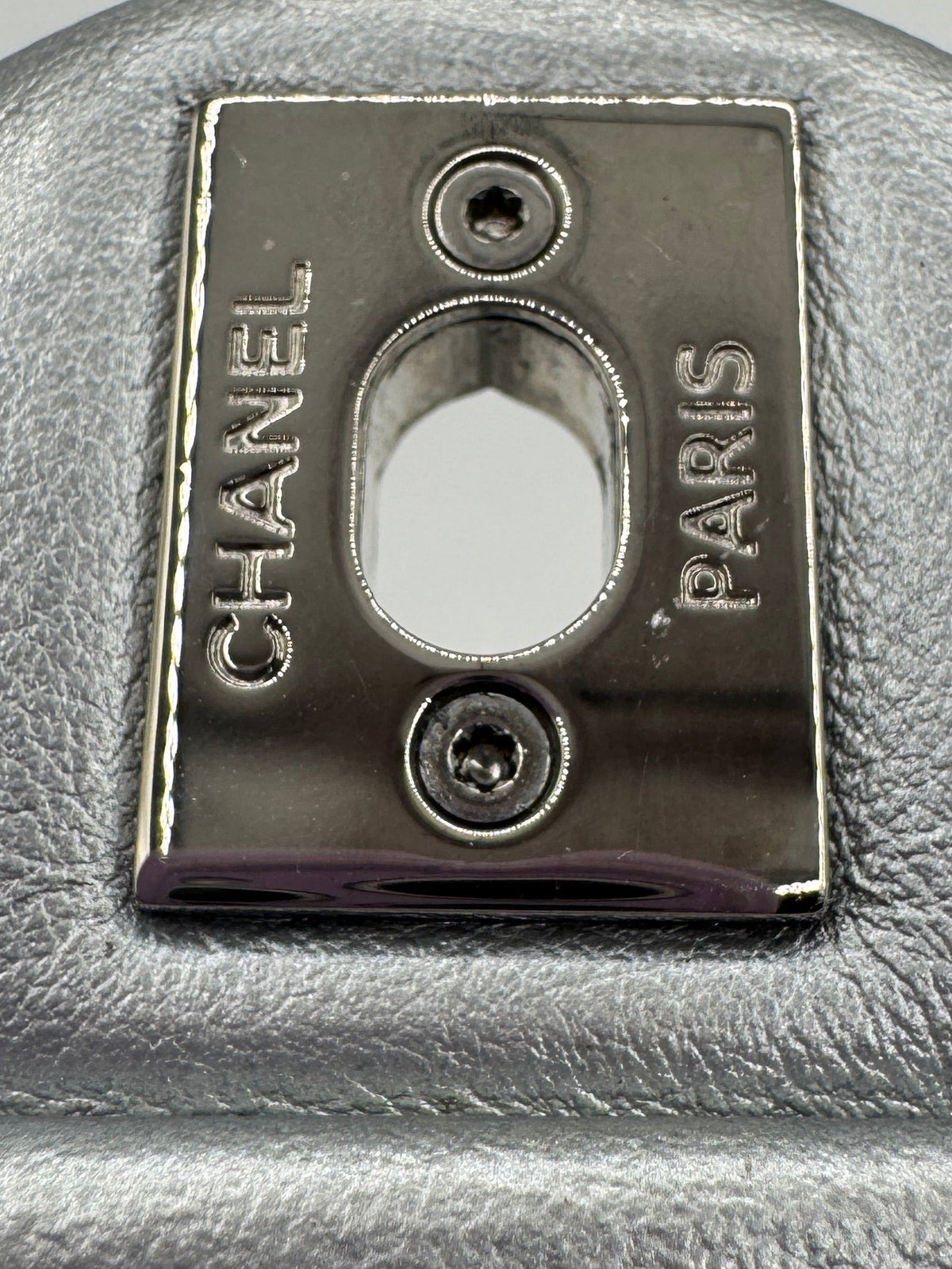 Chanel Silver Camellia Mini Flapbag