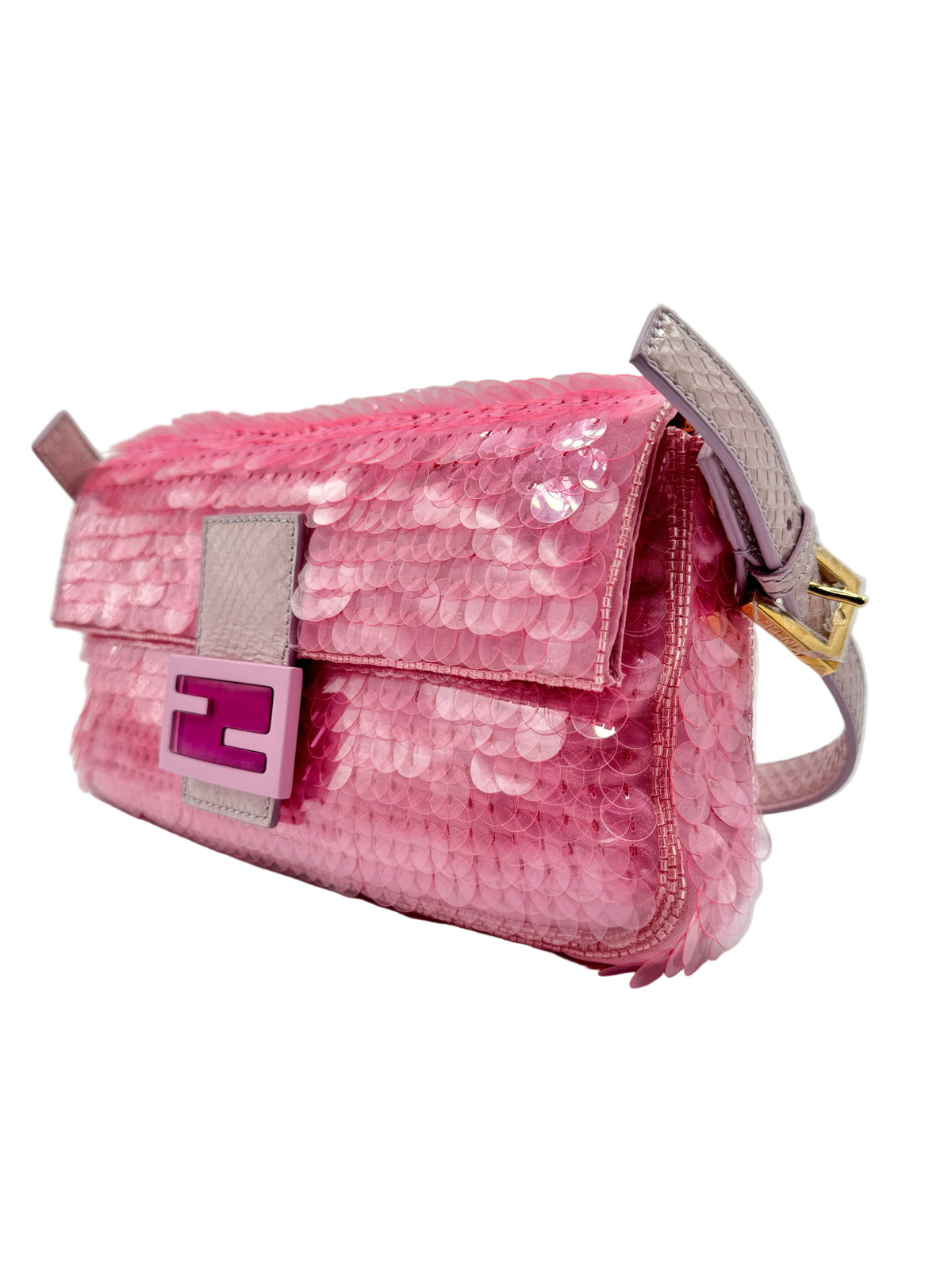 FENDI Pink Sequin Baguette
