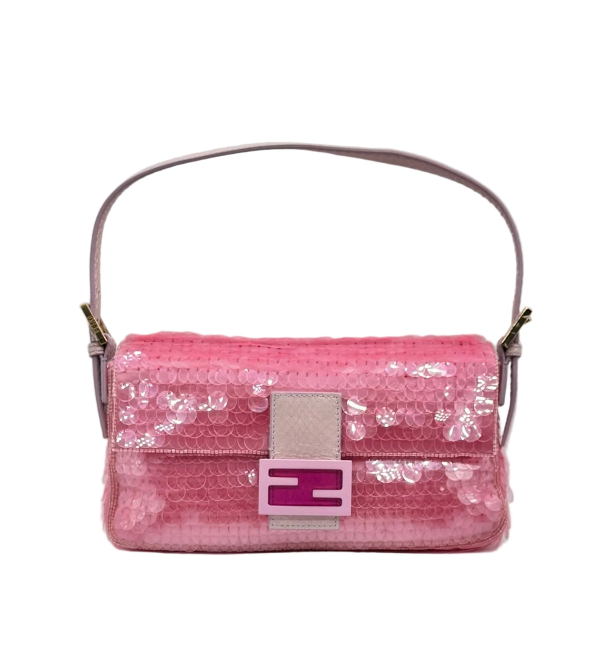 FENDI Pink Sequin Baguette
