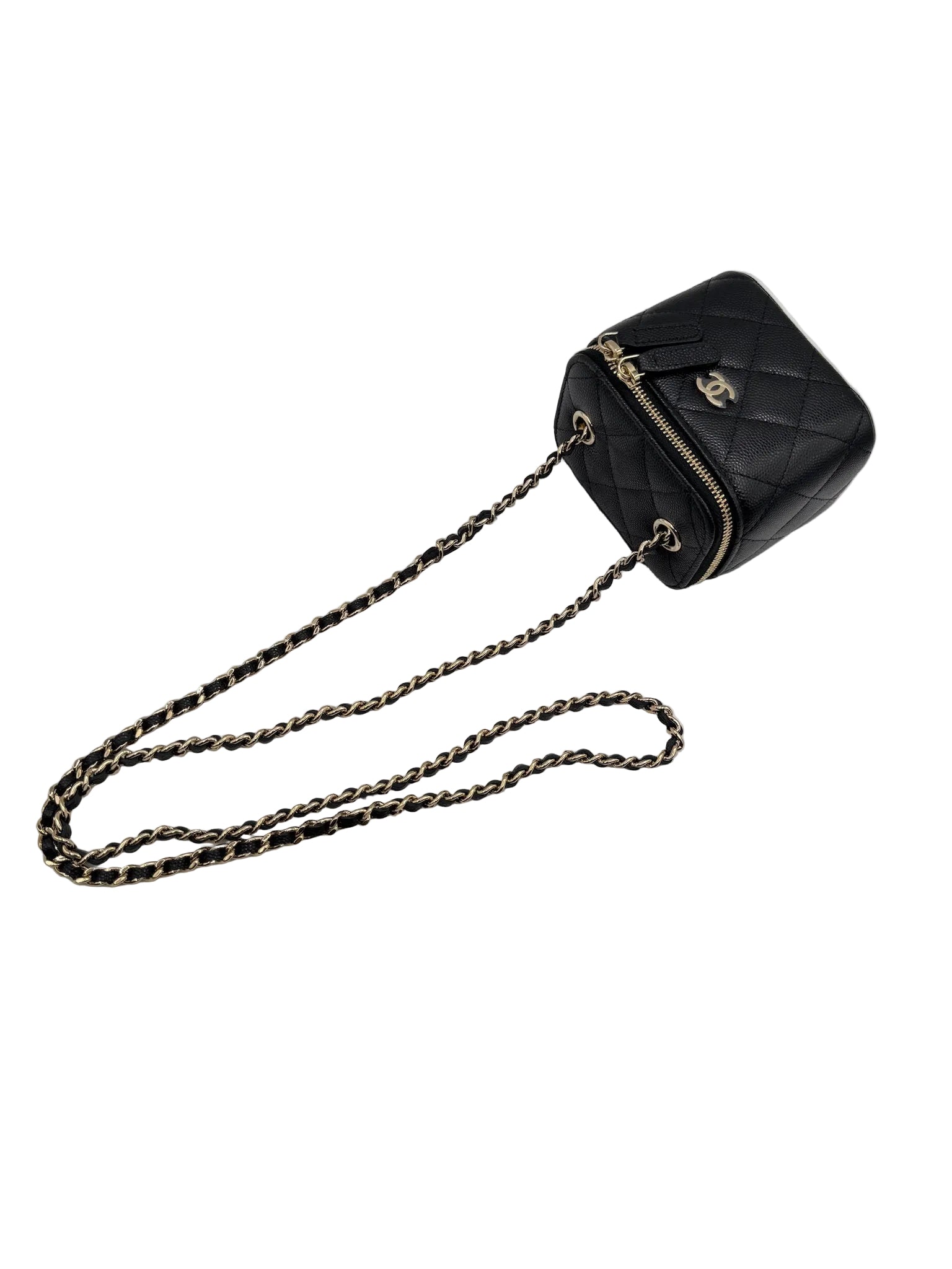 Chanel Black Caviar Mini Box Vanity Bag