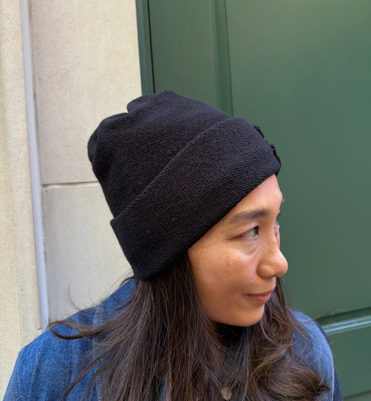 Chanel Black Beanie with White CC Logo