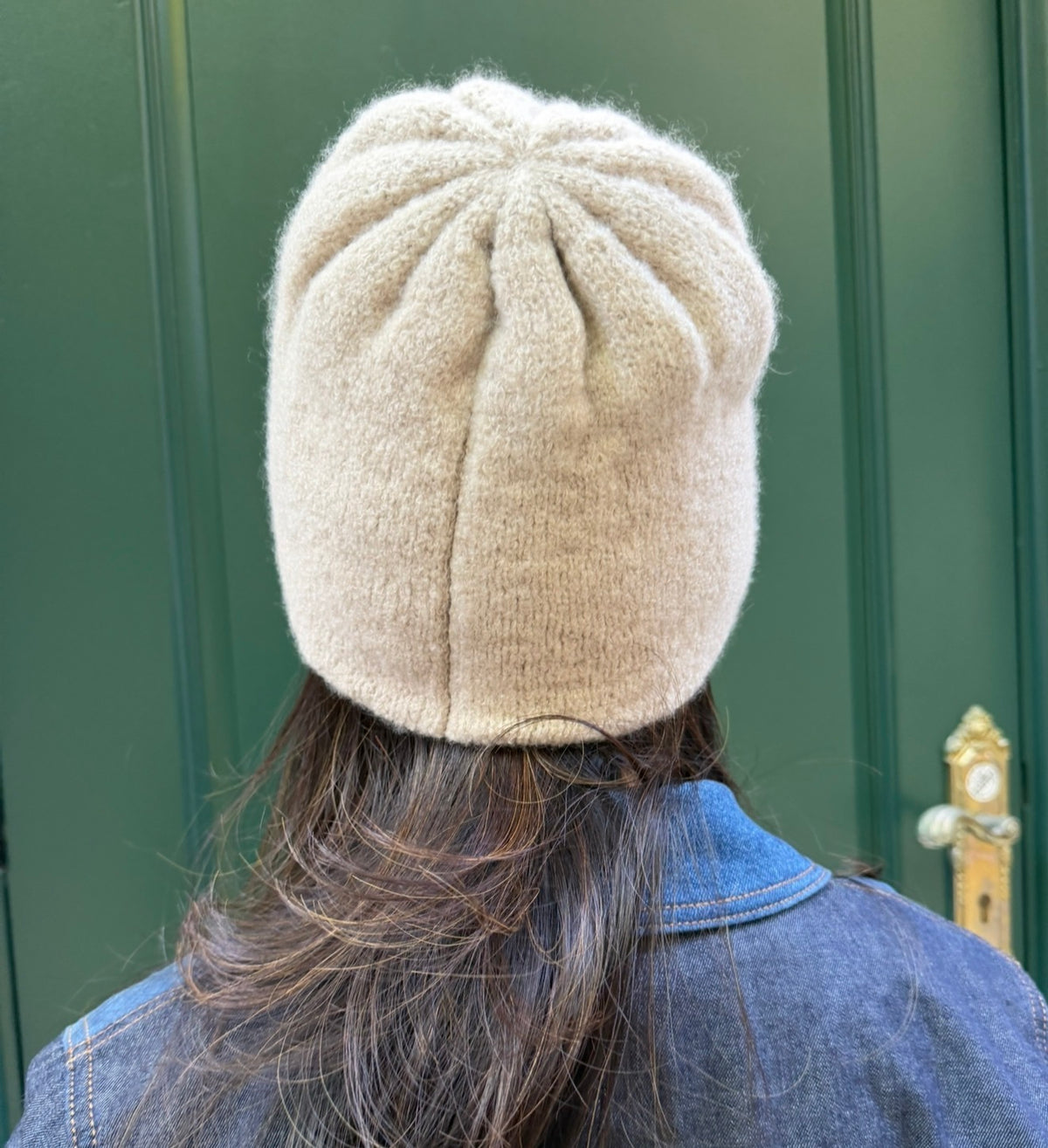 Chanel Beige Beanie with Black CC Logo