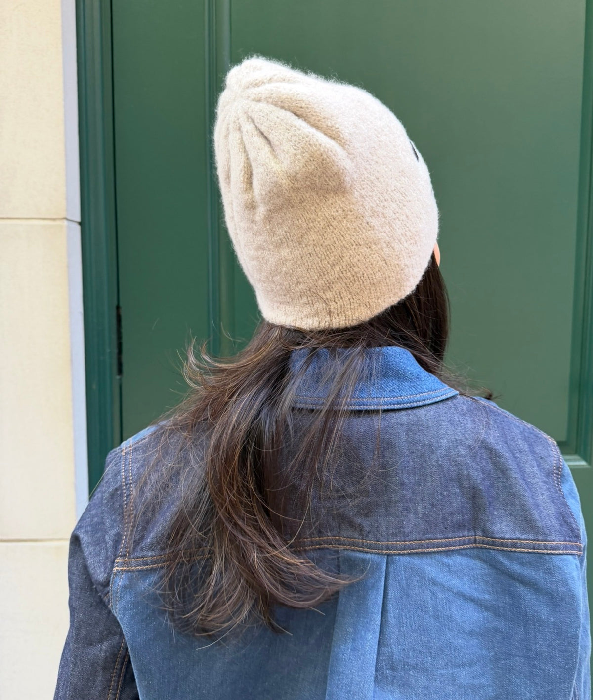 Chanel Beige Beanie with Black CC Logo