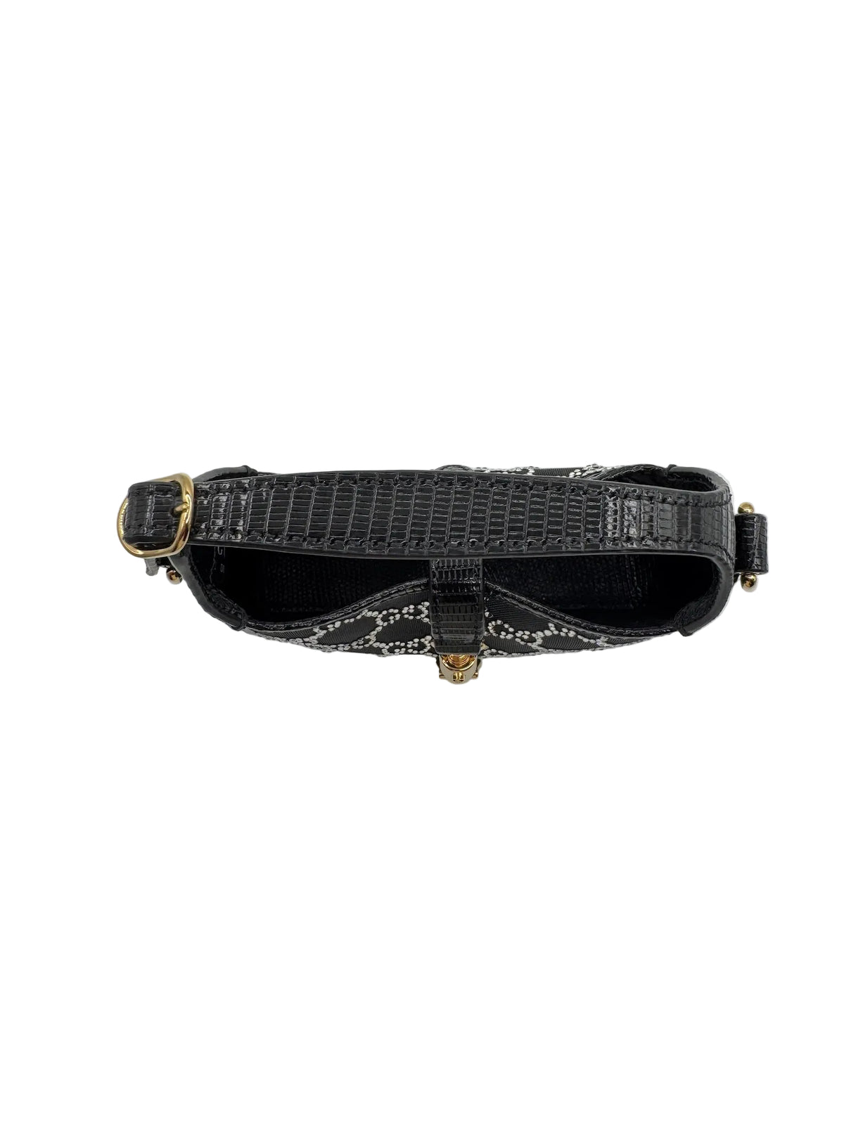 Gucci Mini Jackie Black Lizard Bag with GG Crystals