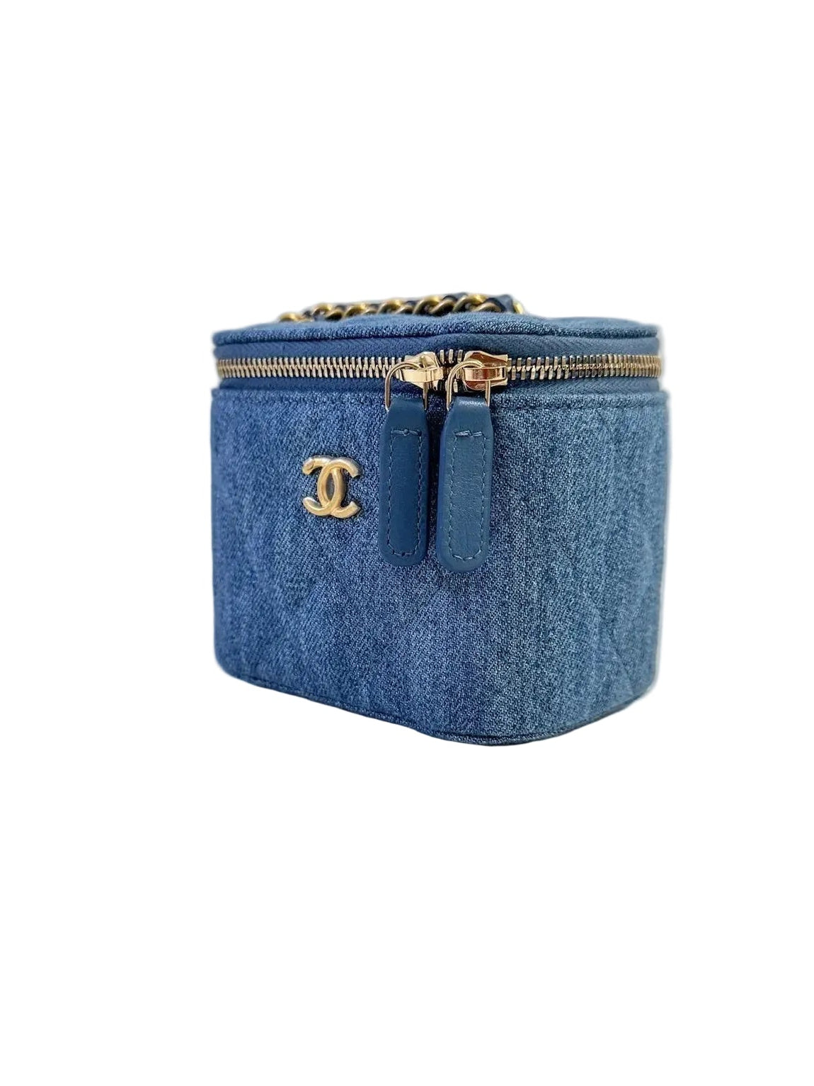 Chanel Blue Denim Pearl Crush Mini Vanity Bag