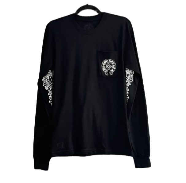 Chrome Hearts Black Long Sleeve Shirt Paris Logo